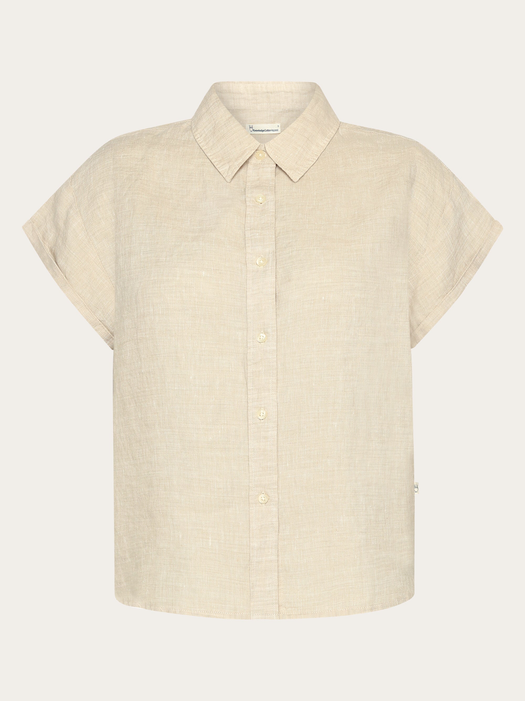 Buy ASTER fold up short sleeve linen shirt - Yarndyed