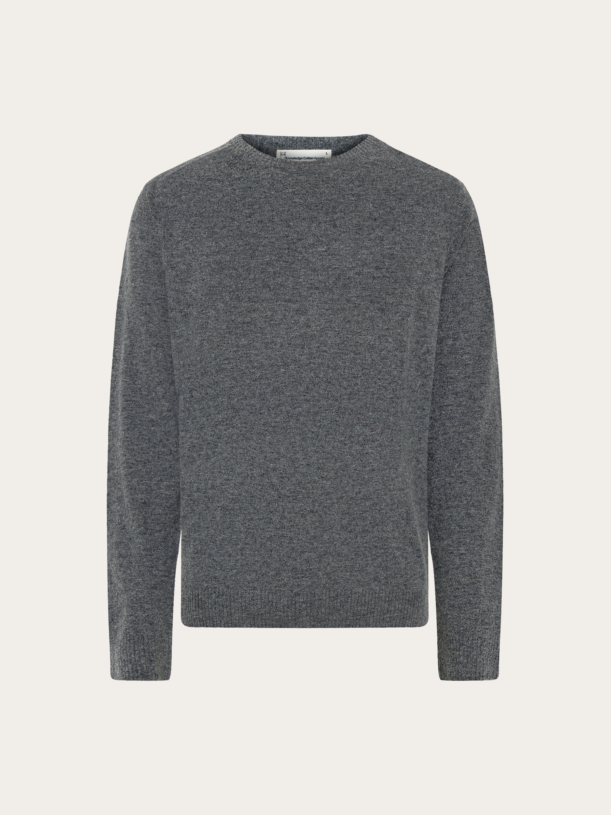 Basic o-neck knit - Dark Grey Melange