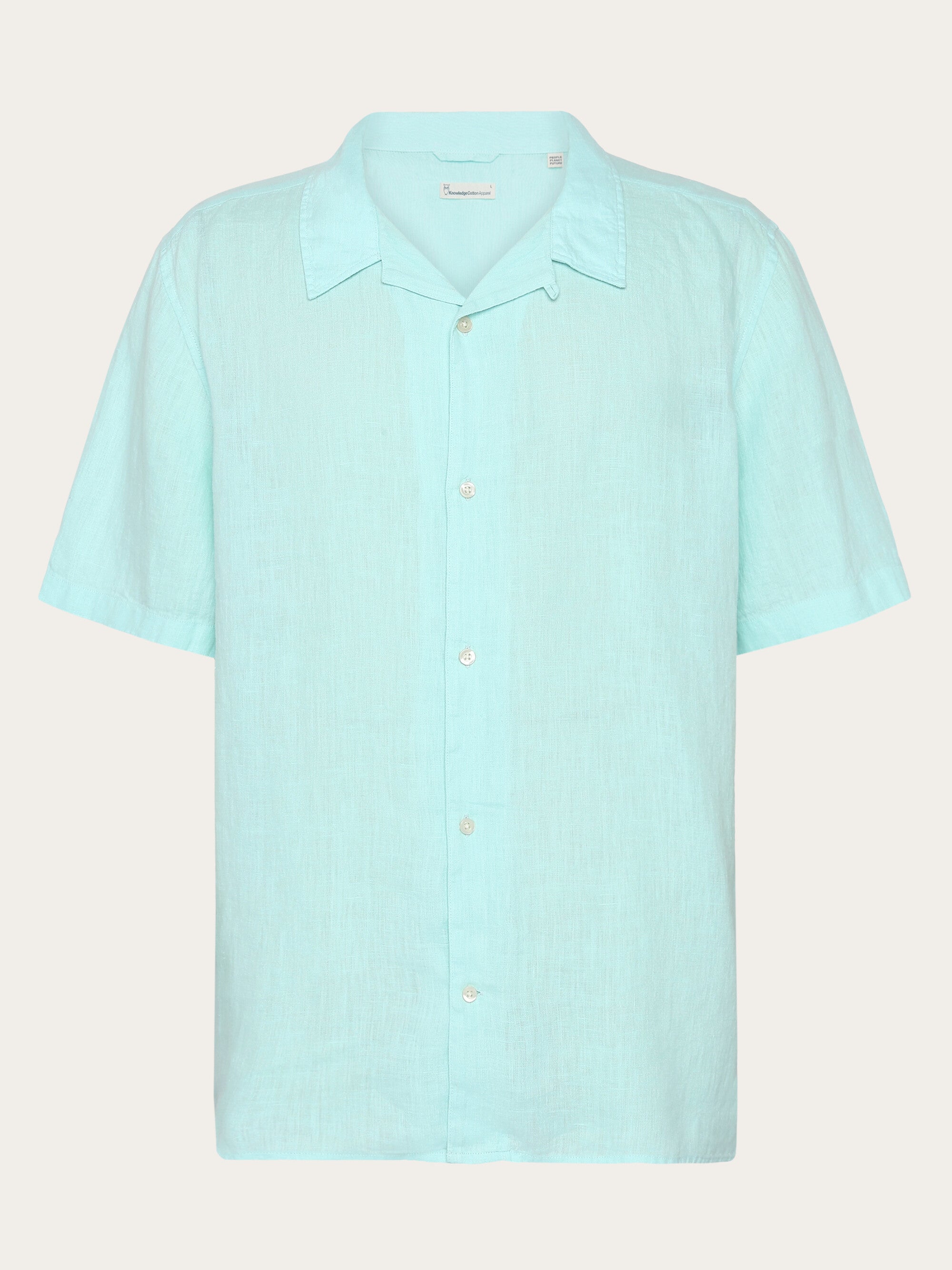 【MODERNIF】Ness Linen Like Short Sleeve Shirt Linen jersey shirt with short sleeves – 100% Capri