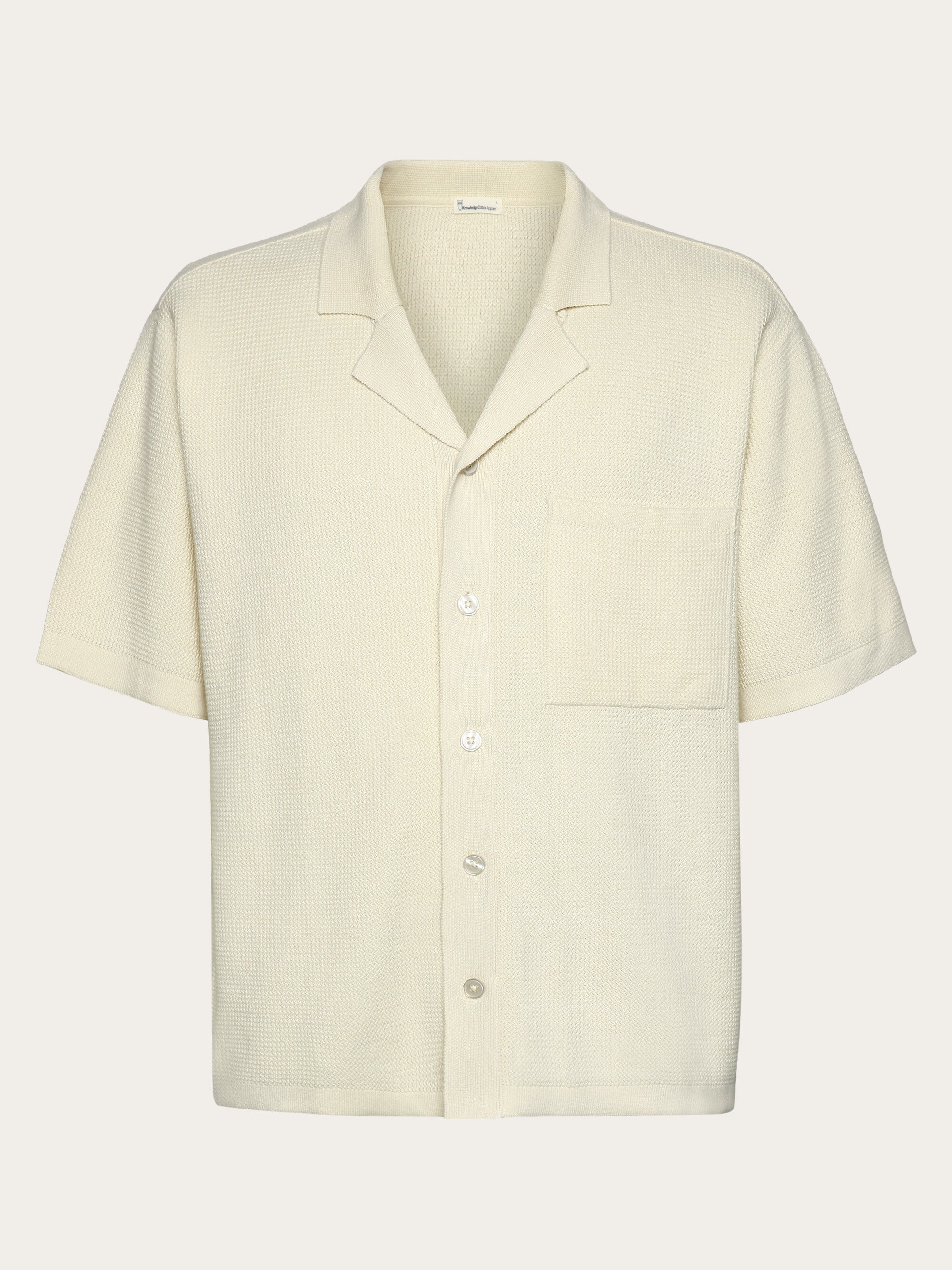 Boxy short sleeve structured knitted shirt - Regenerative
