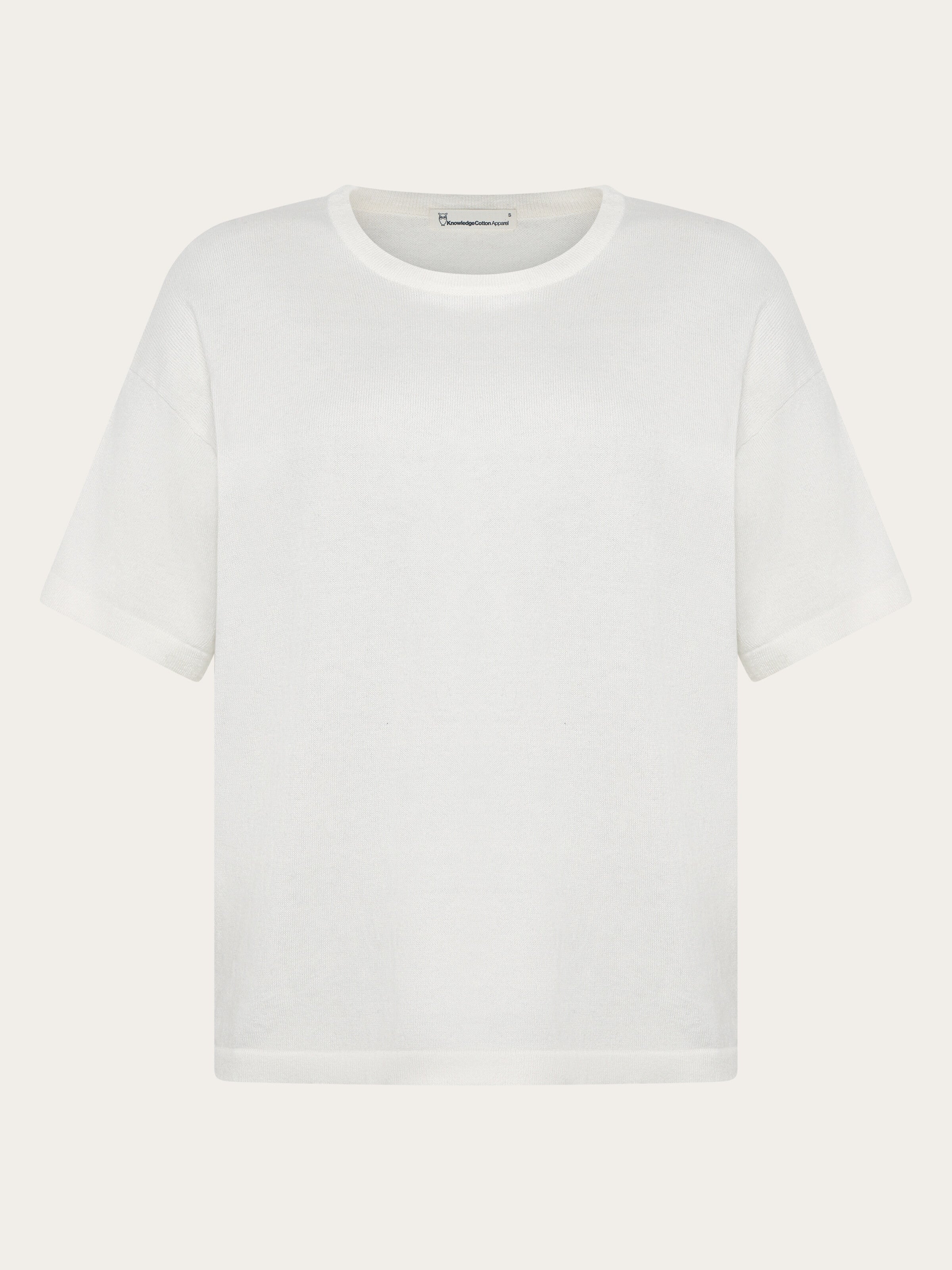 Cashmere knit t-shirt - Egret