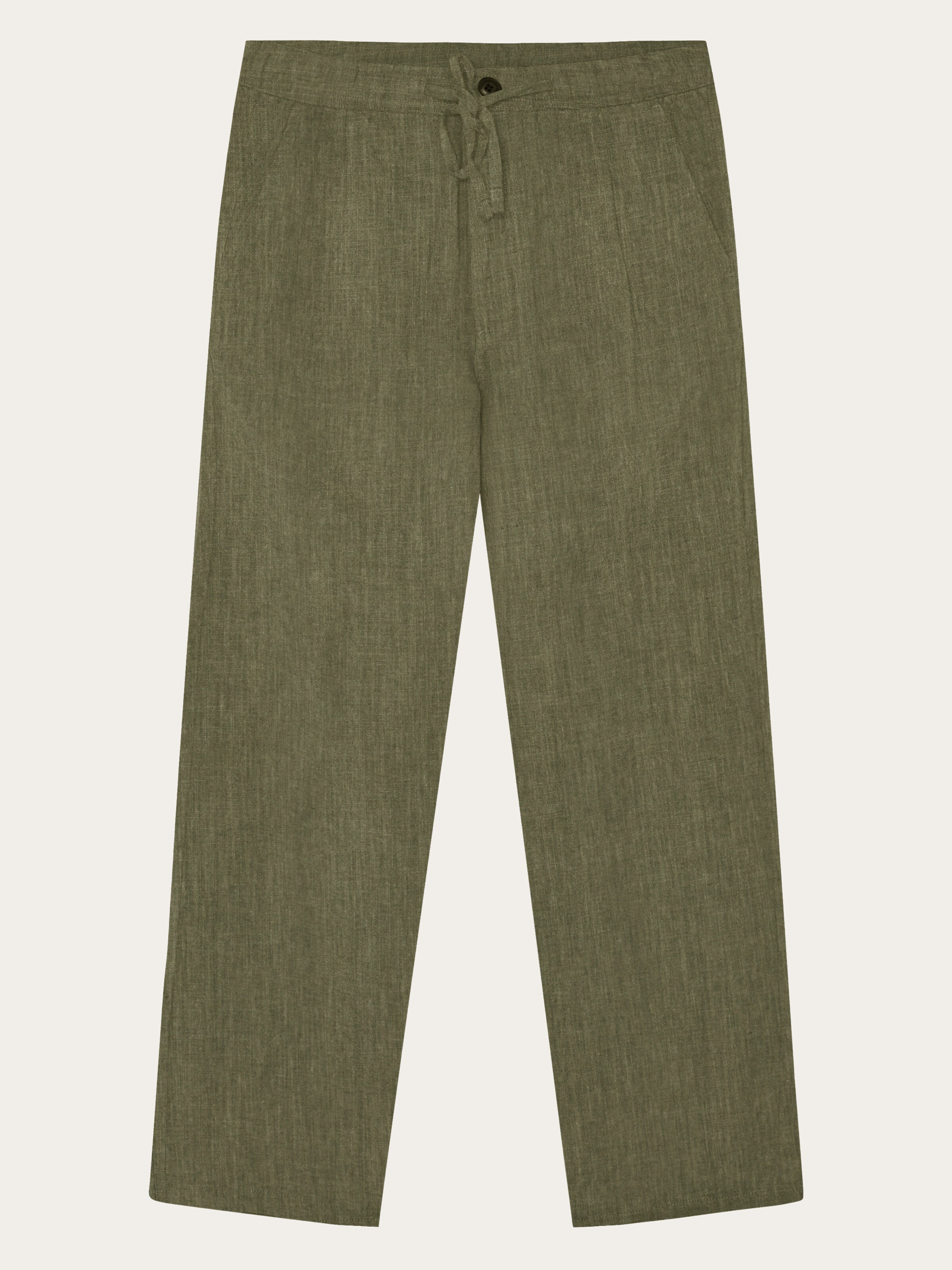 Fig loose linen blend pants - Burned Olive