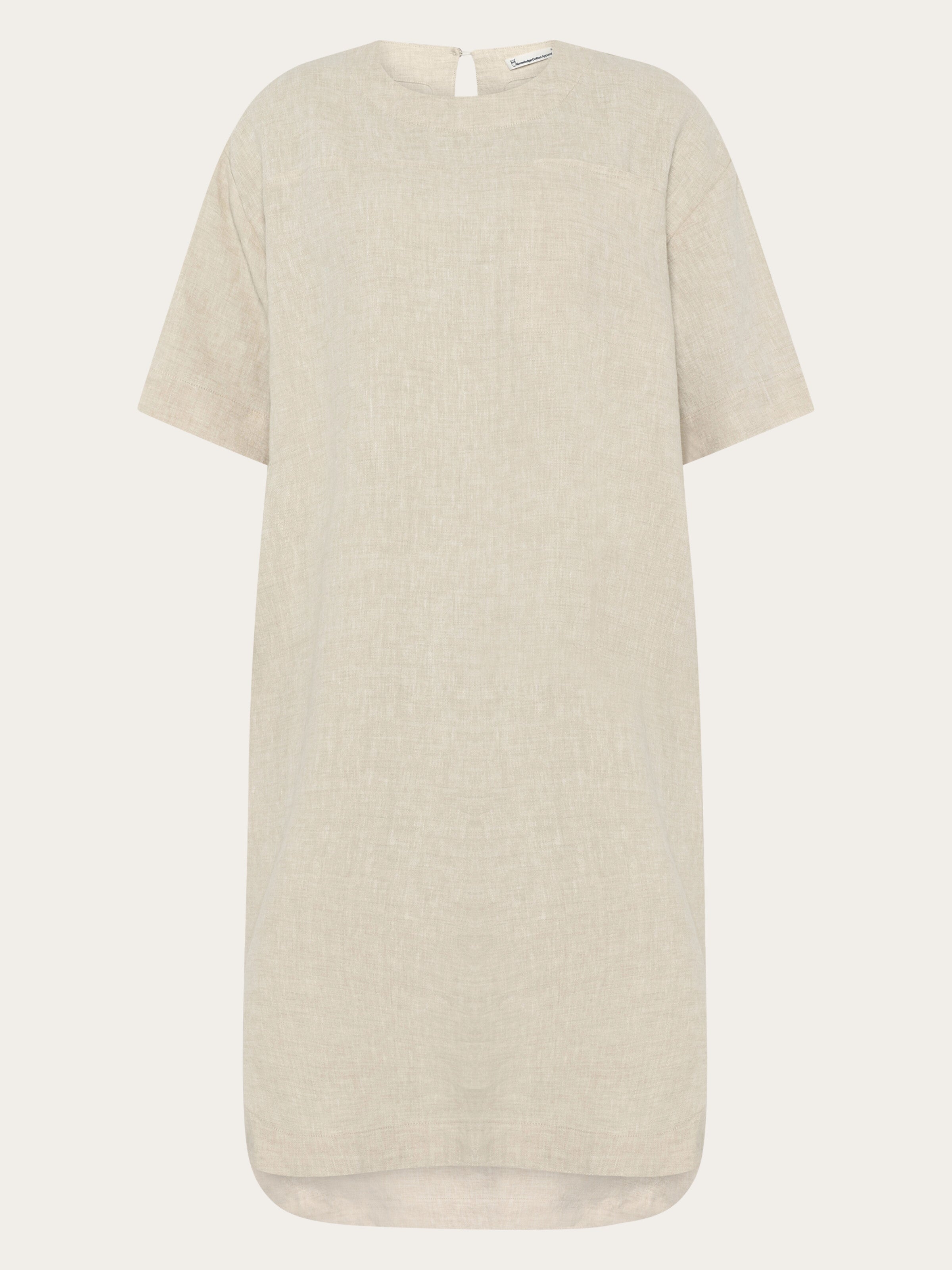 beige t shirt dress Linen t-shirt dress - Yarndyed