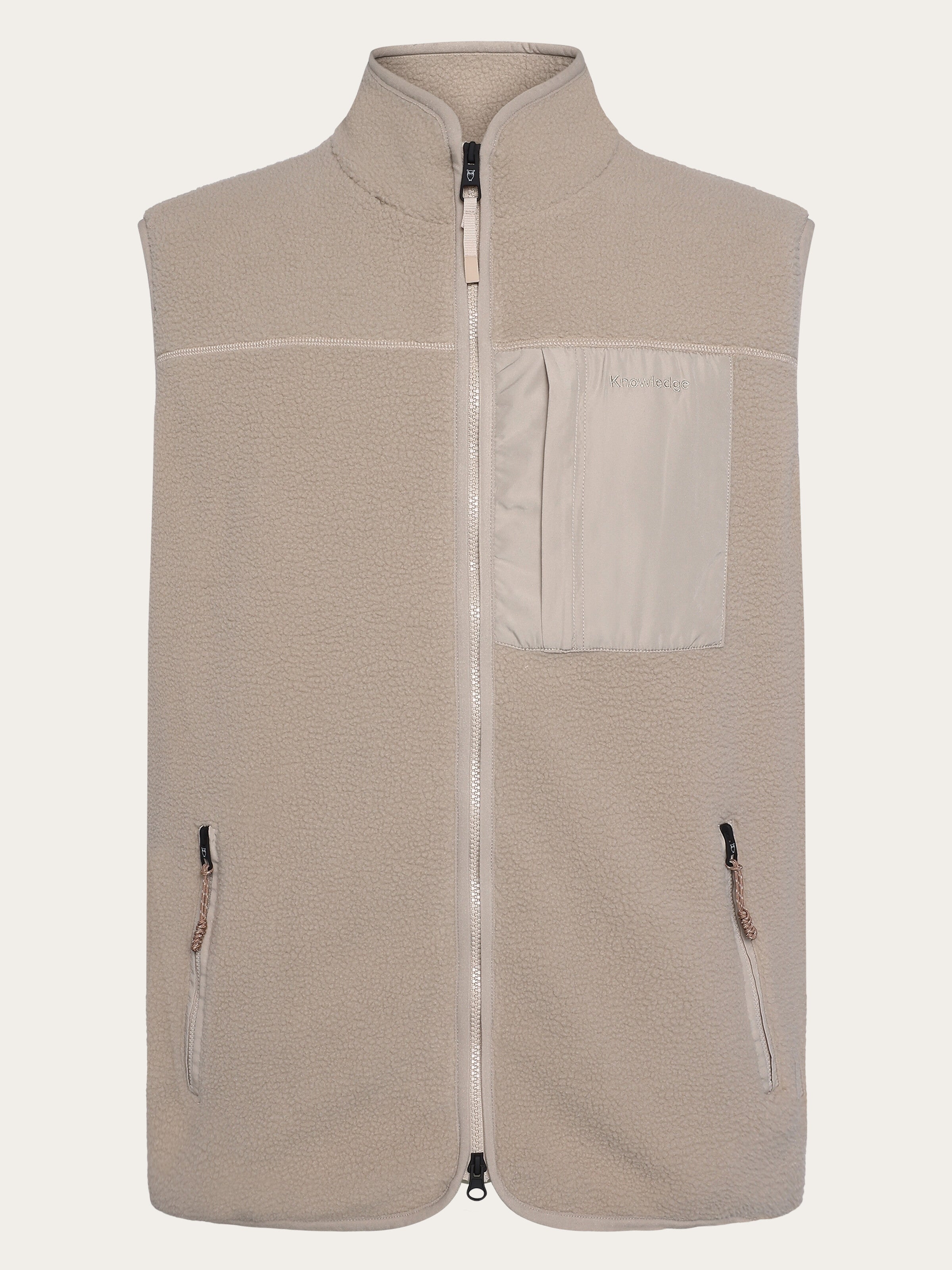 Loose Fit Zip Fleece Vest GRS/Vegan - Light feather gray