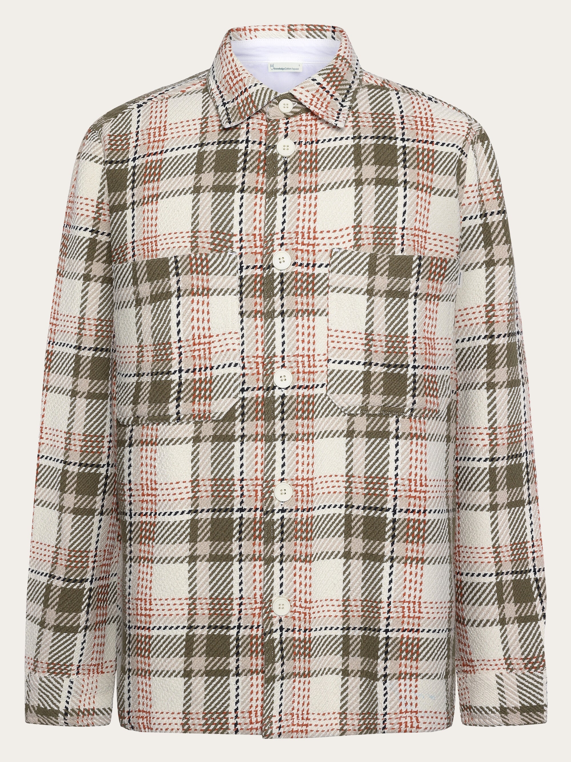 Loose fit checkered flannel shirt - Creme check