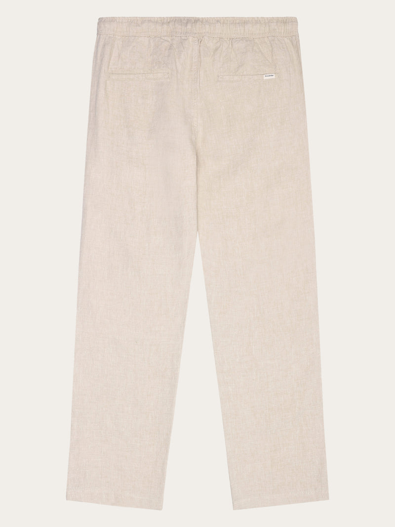 KnowledgeCotton Apparel - MEN Loose linen pant Pants 1228 Light feather gray