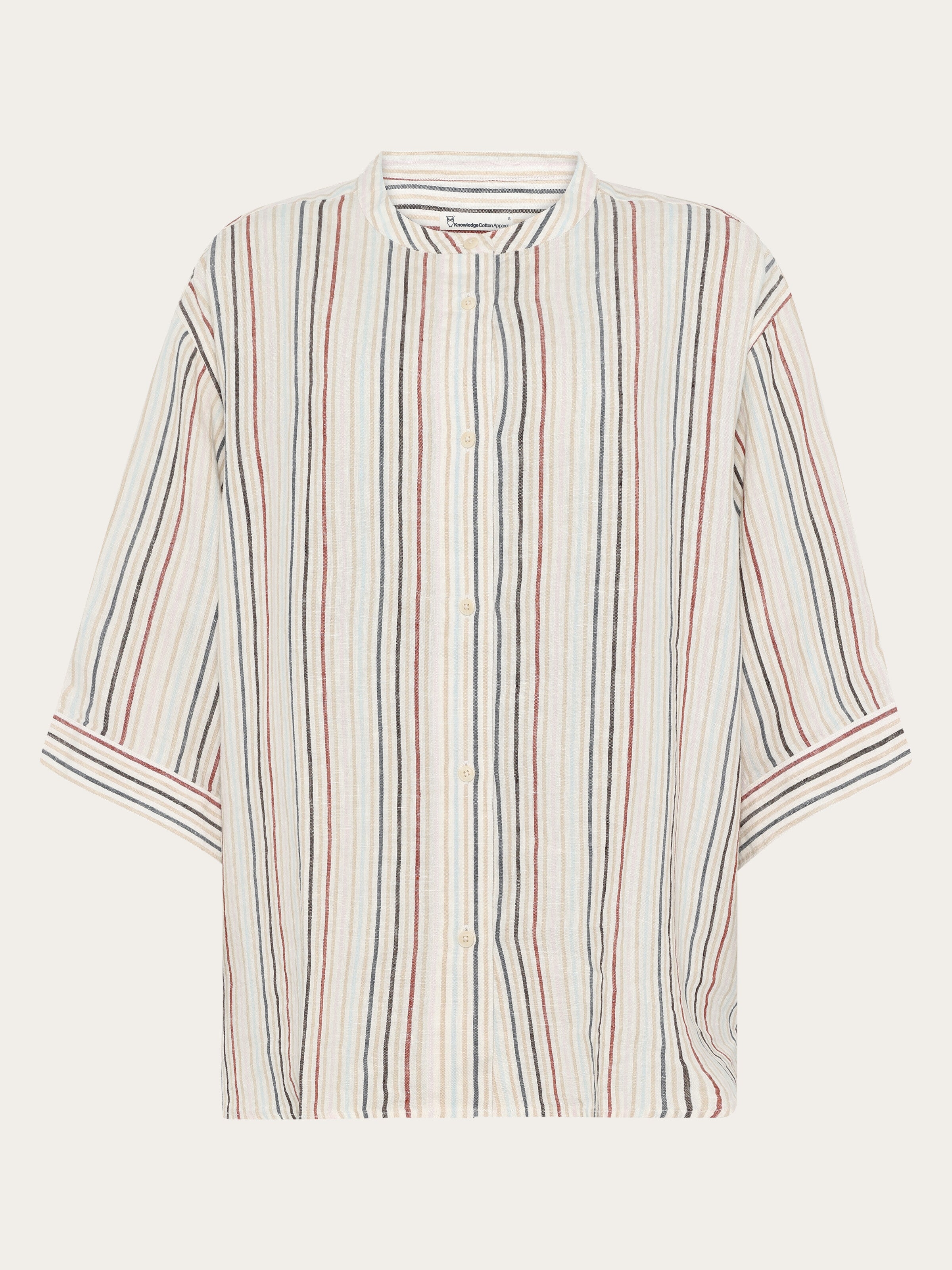 Loose linen stripe shirt - Multi color stripe