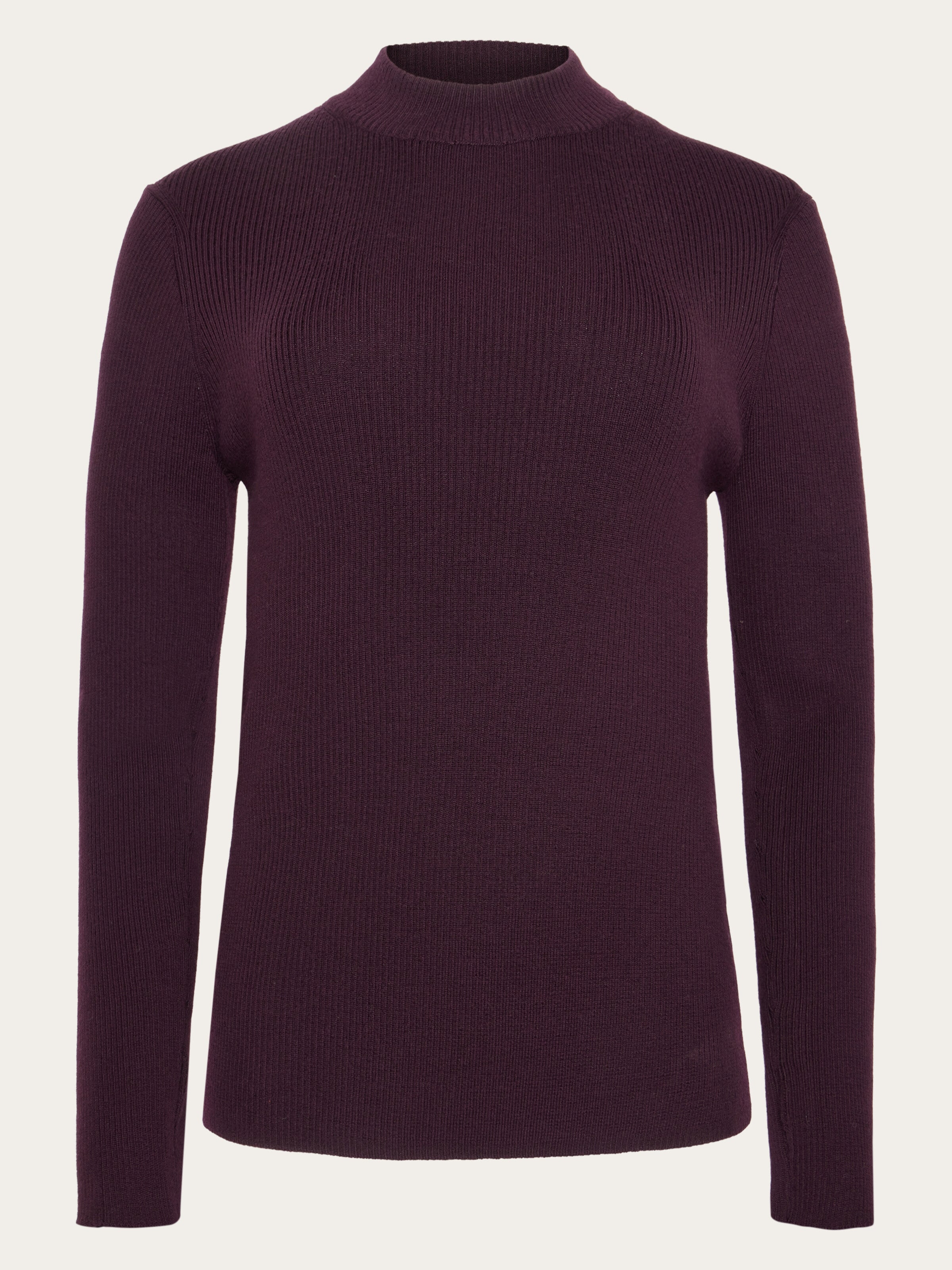 Merino rib mock neck long sleeve t-shirt - Fig