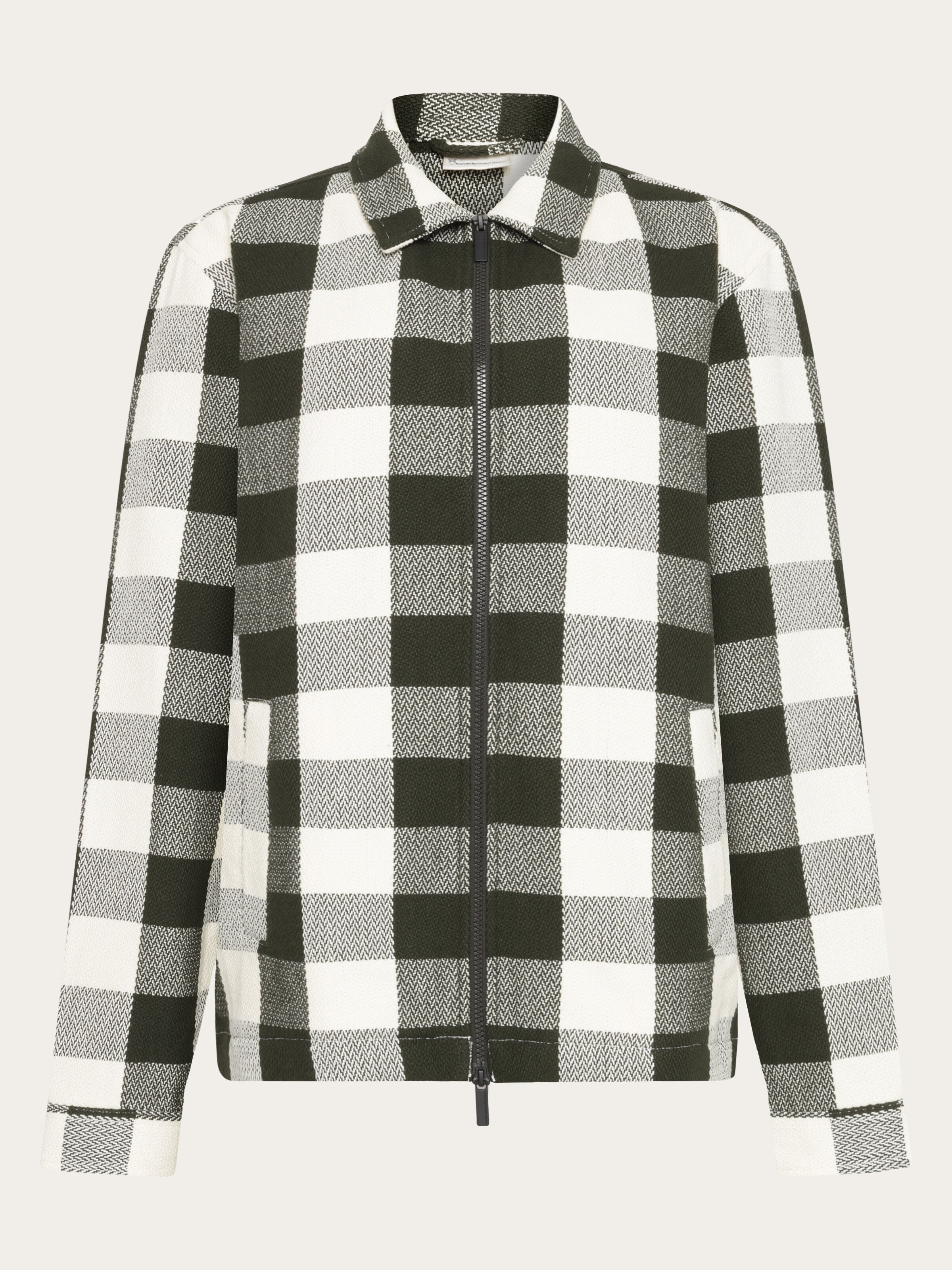 Organic Cotton Checked Flannel Overshirt GOTS - Green check