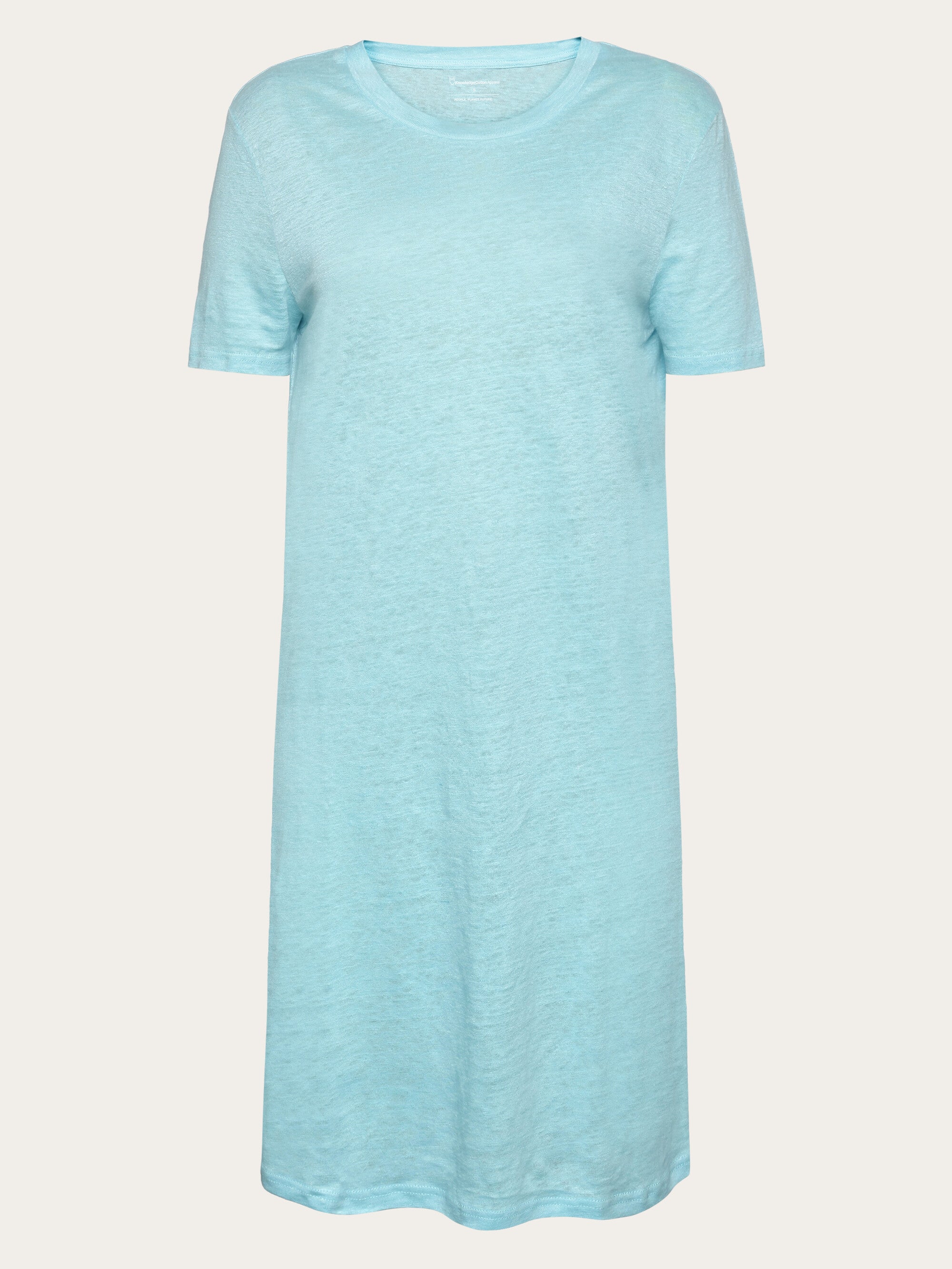 KnowledgeCotton Apparel Women's Linen T-shirt Dress - Aqua-Esque, GOTS Certified Organic KnowledgeCotton Apparel Women's Linen T-shirt Dress - Aqua-Esque, GOTS Certified Organic