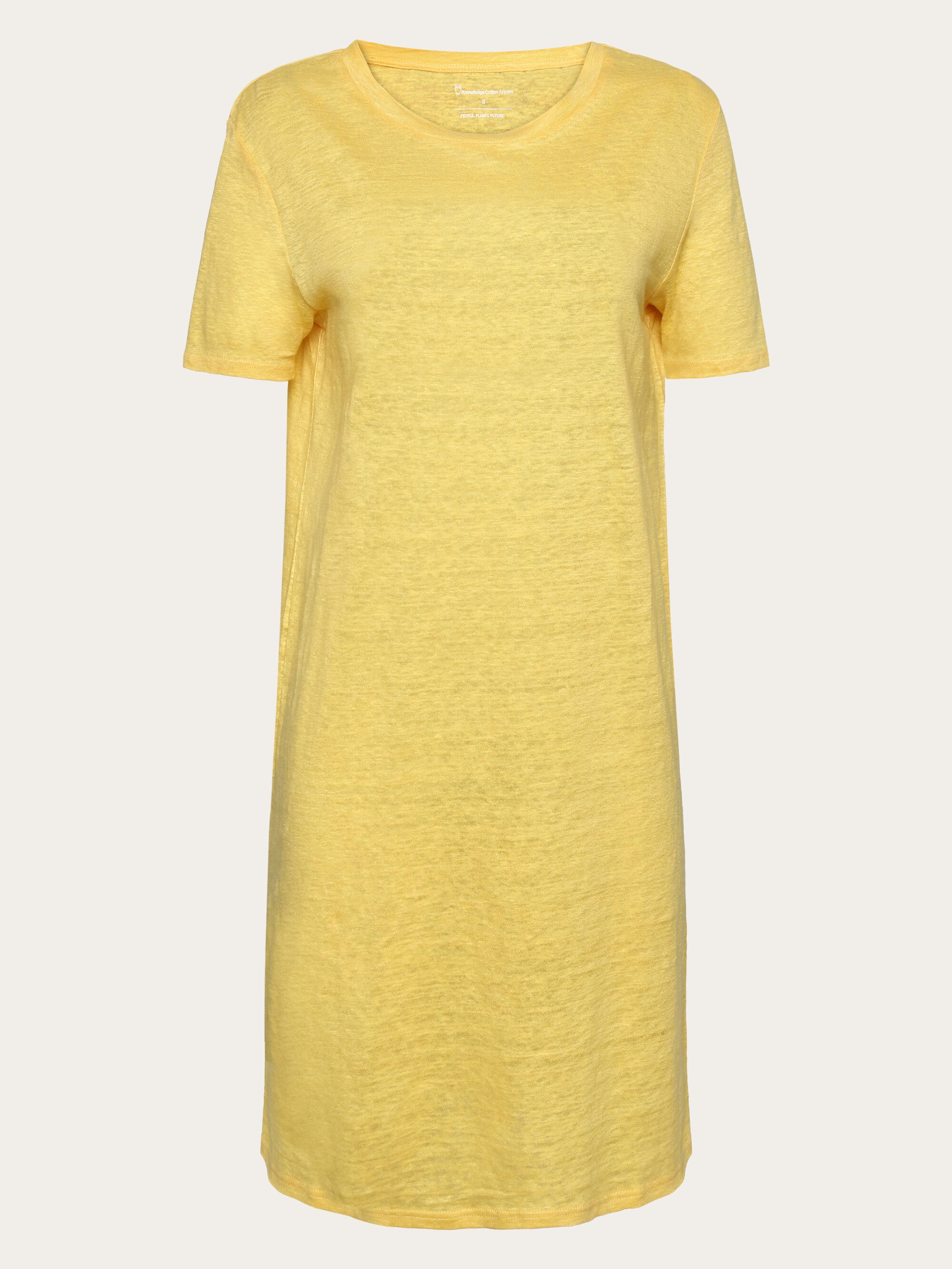 KnowledgeCotton Apparel Women's Linen T-shirt Dress - Yarrow, GOTS Certified Organic KnowledgeCotton Apparel Women's Linen T-shirt Dress - Yarrow, GOTS Certified Organic