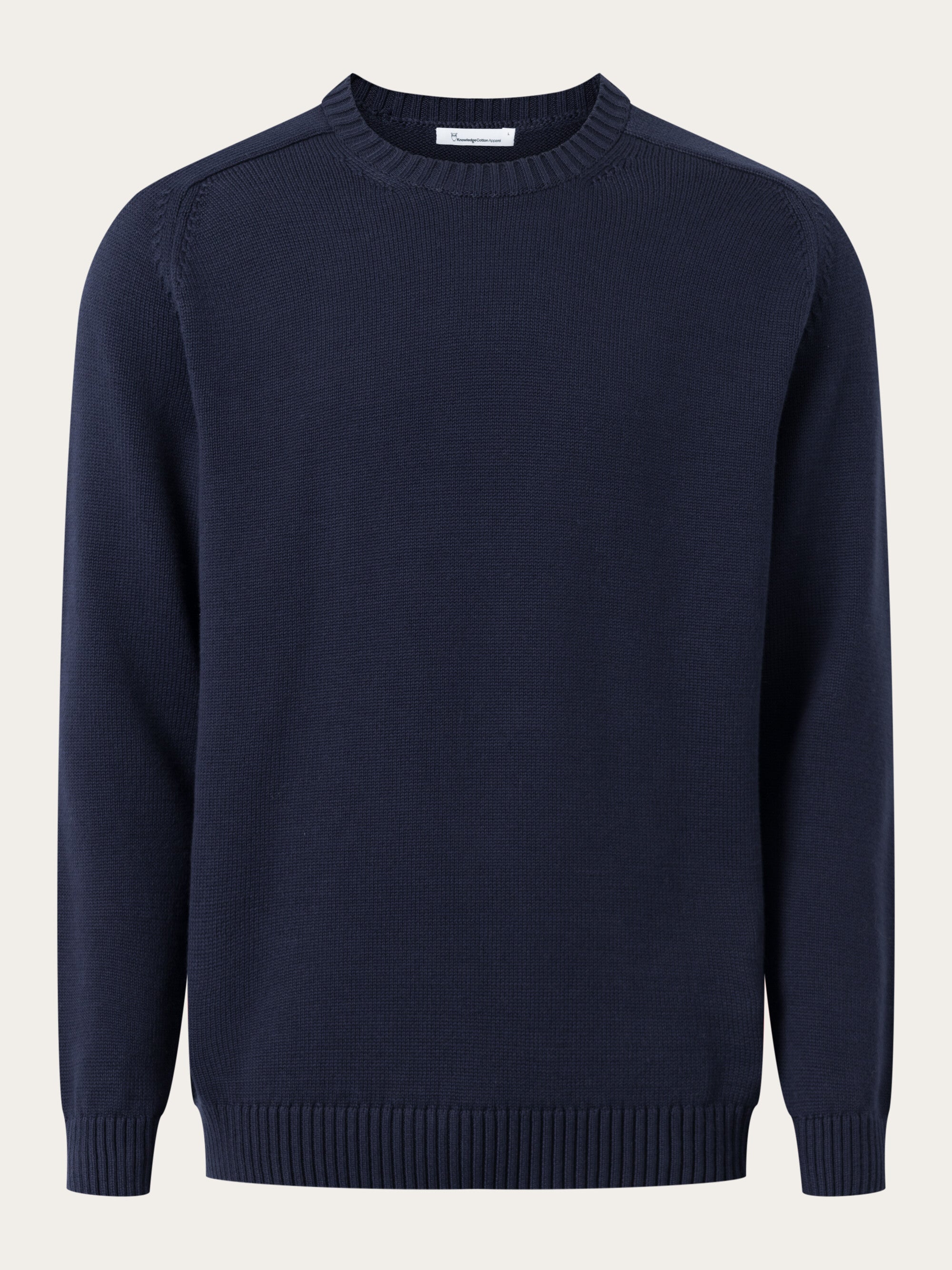 Plain knitted crew neck - Night Sky – KnowledgeCotton