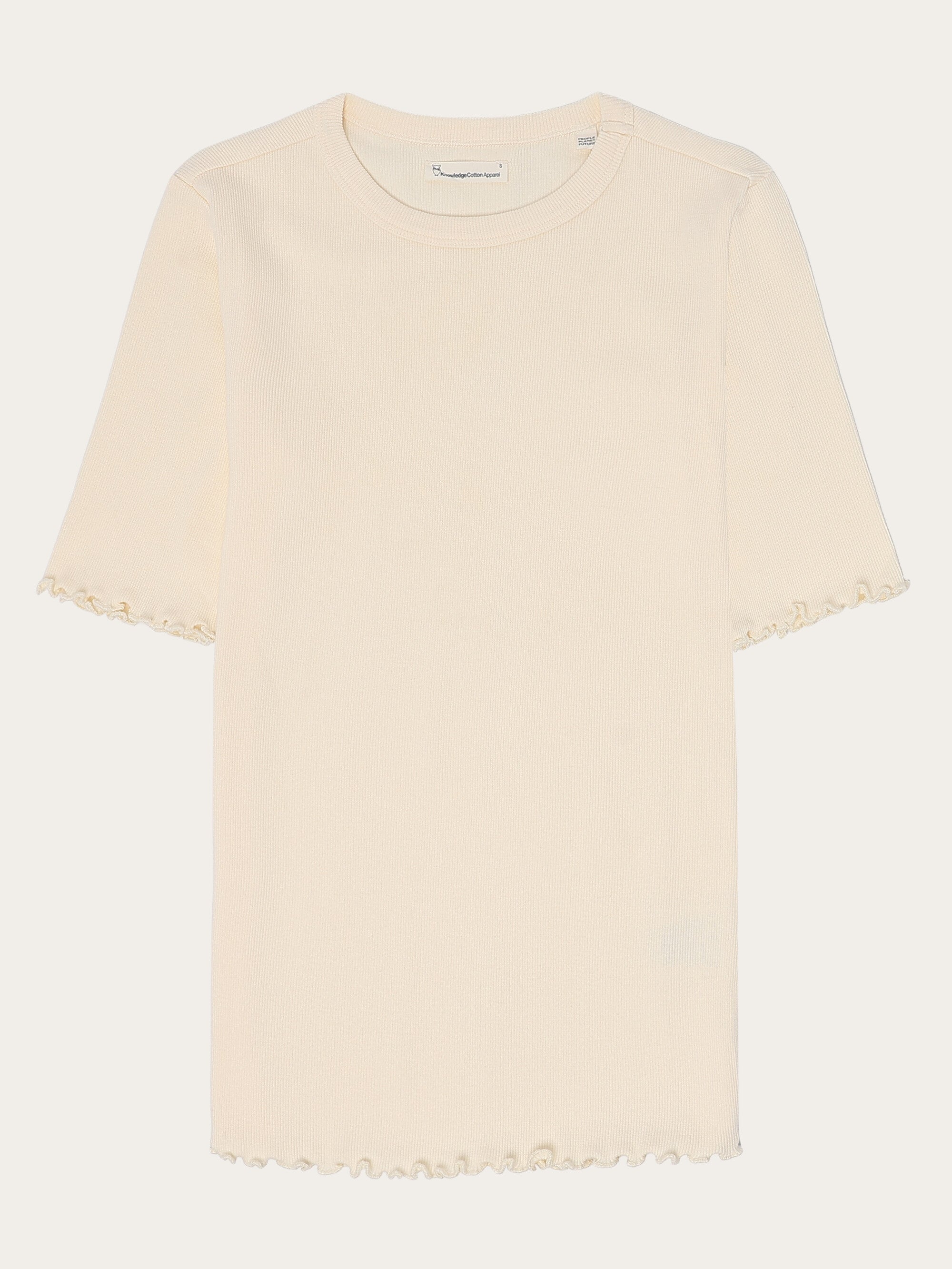 Regenerative Organic Cotton Rib T-Shirt GOTS/Vegan - Egret
