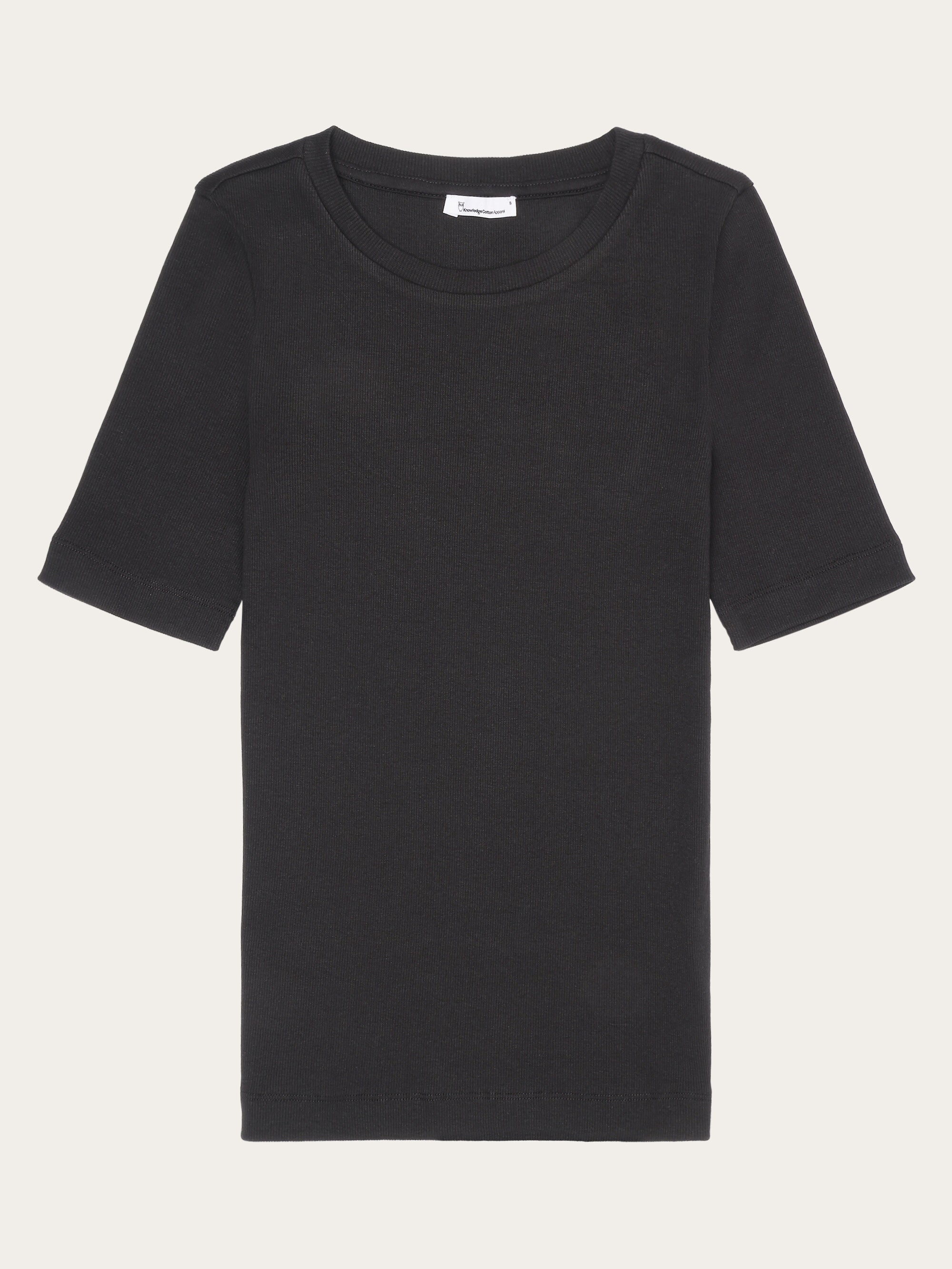 Rib t-shirt Black Jet - Main Image