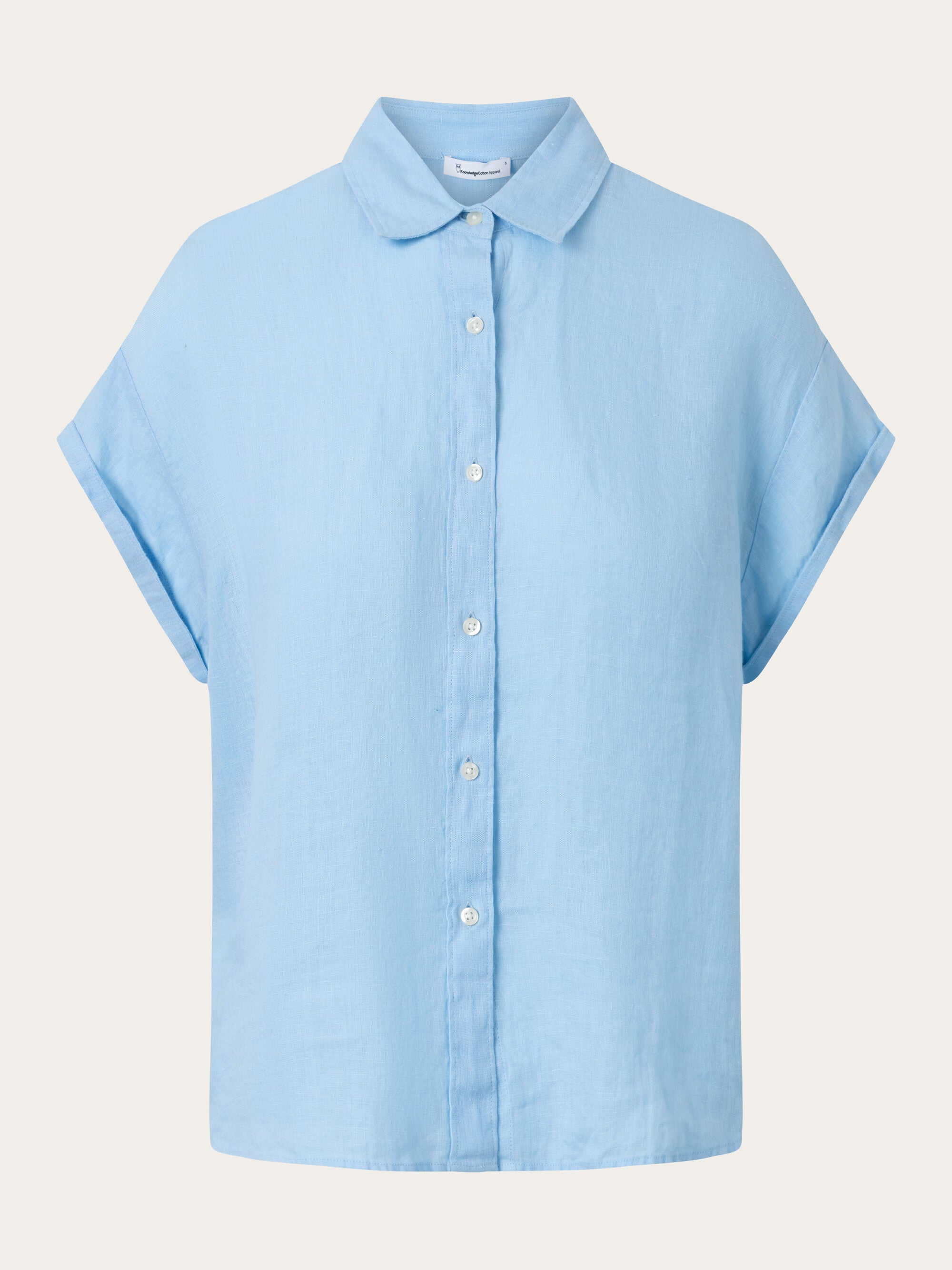 dejligt at møde dig Kælder hensynsfuld Buy ASTER fold up short sleeve linen shirt - Airy Blue - from  KnowledgeCotton Apparel®