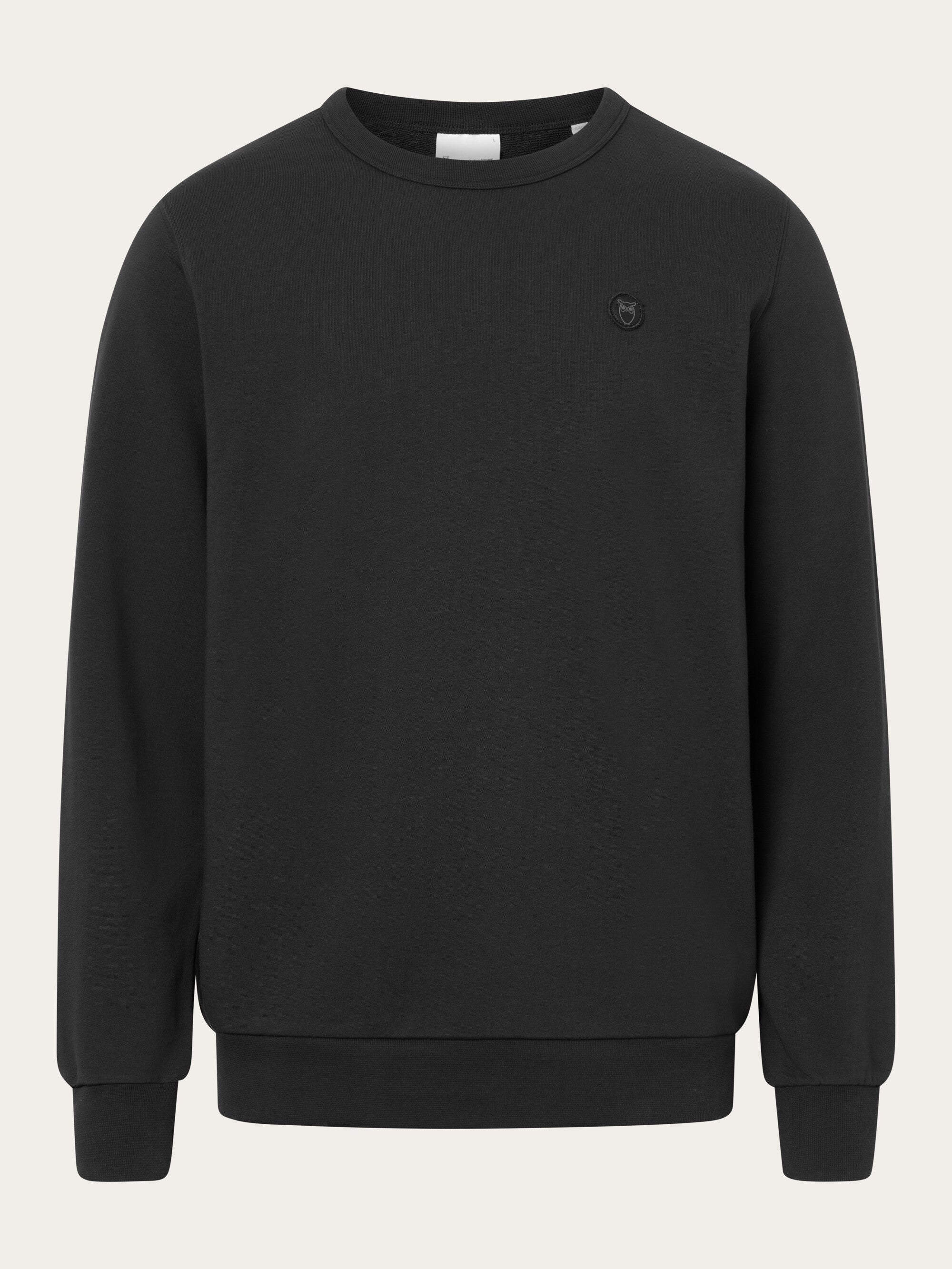 sweat Black Basic - Jet from KnowledgeCotton Apparel® badge Buy -