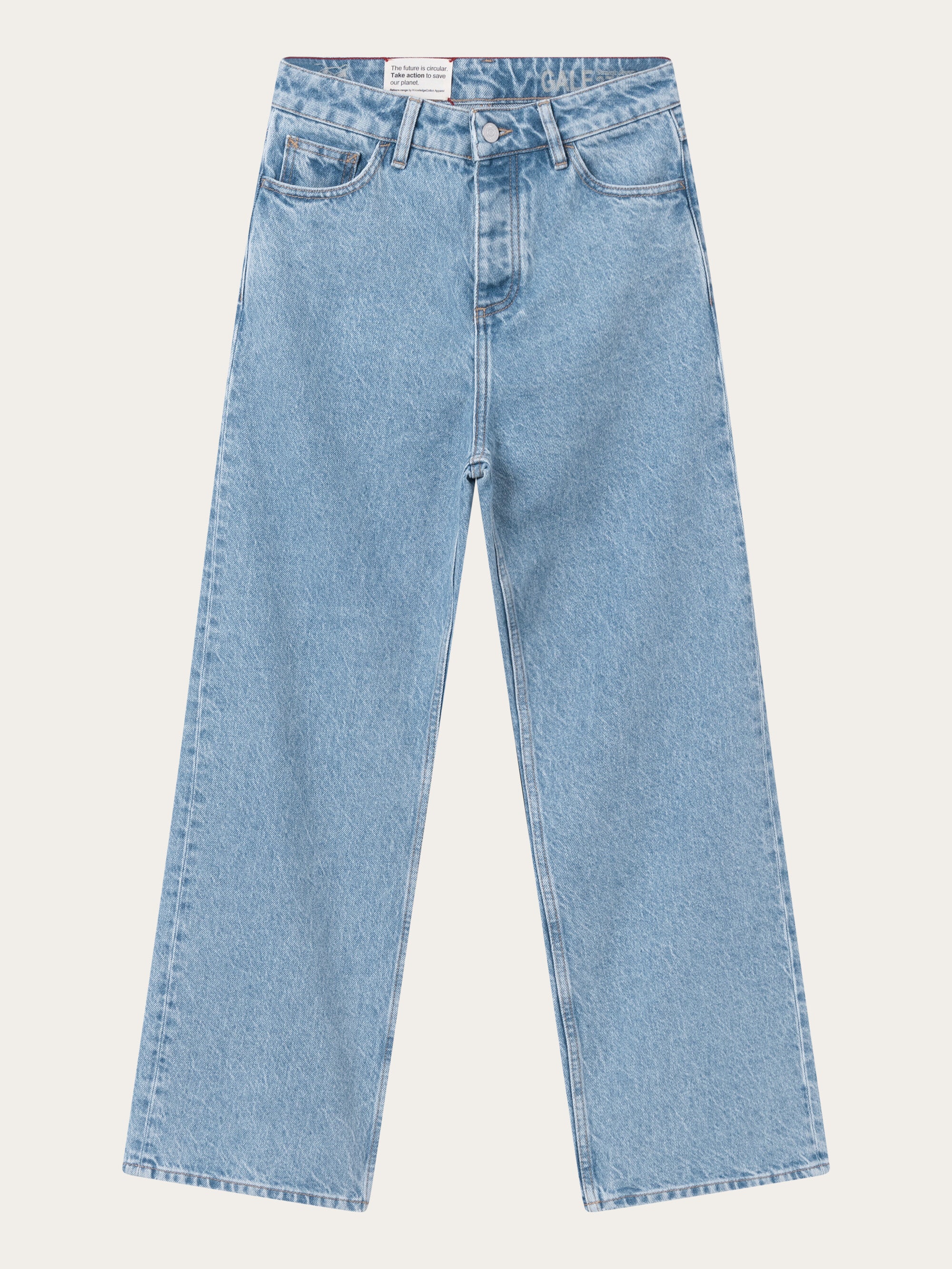 Buy GALE straight mid-rise bleached stonewash 5-pocket jeans REBORN -  Bleached Stonewash - from KnowledgeCotton Apparel®