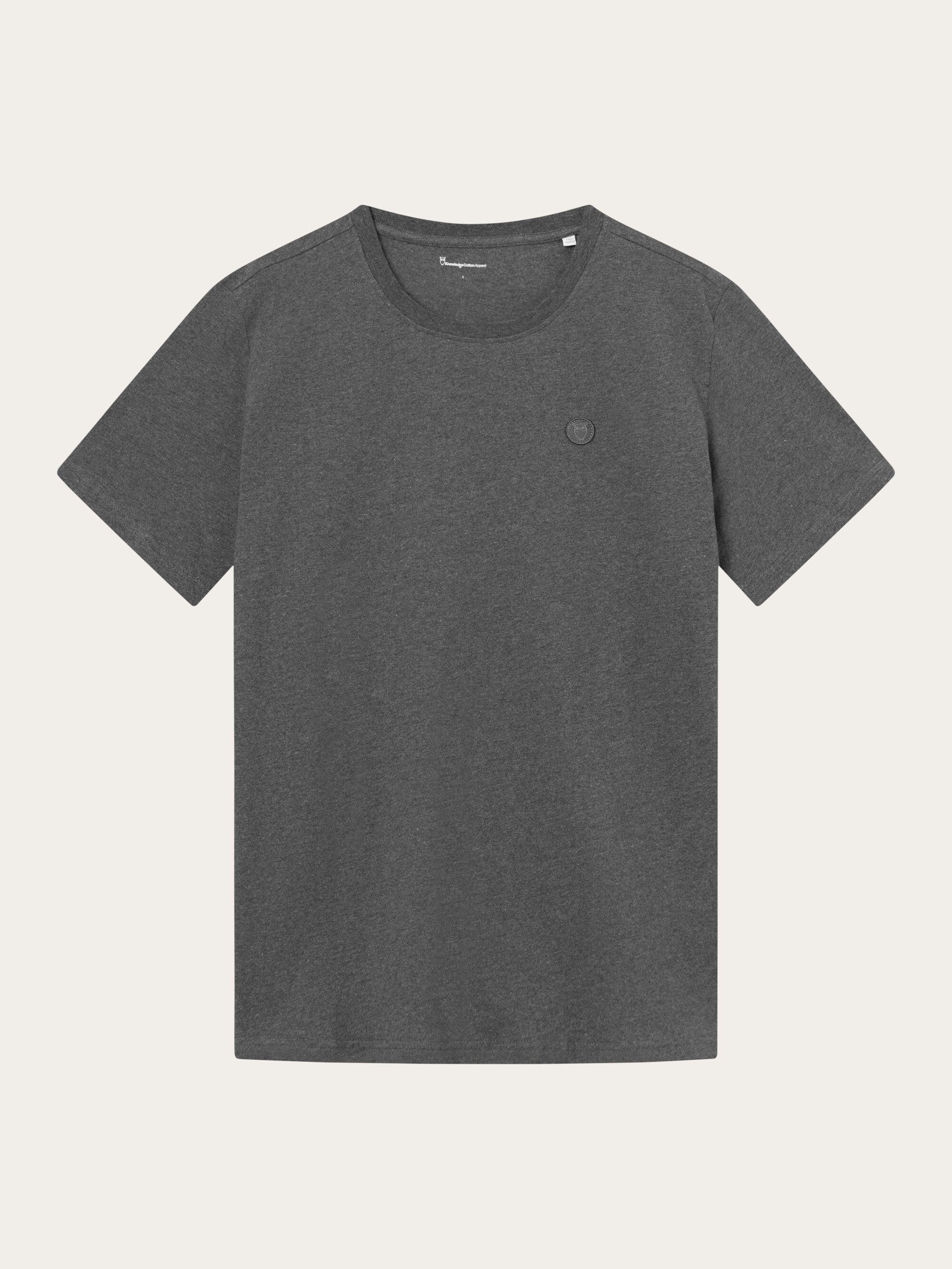 Regular fit Badge t-shirt Dark Grey Melange