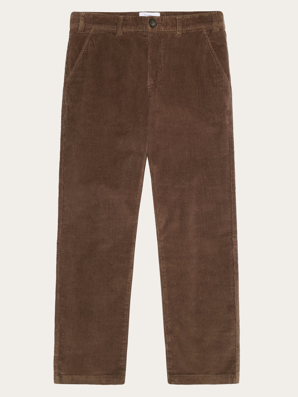 KnowledgeCotton Apparel - MEN 14 wales CHUCK regular corduroy chino pants - GOTS/Vegan Pants 1243 Demitasse (brown)