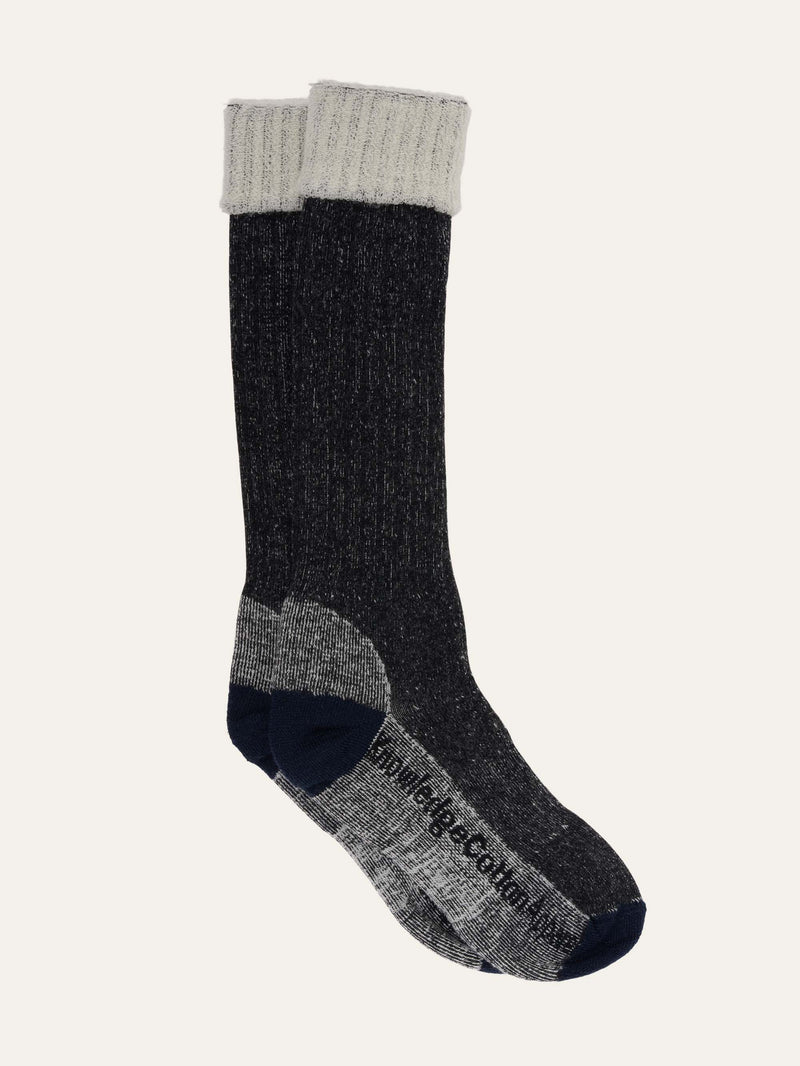 KnowledgeCotton Apparel - WMN 1 pack high terry wool sock Socks 1167 Phantom