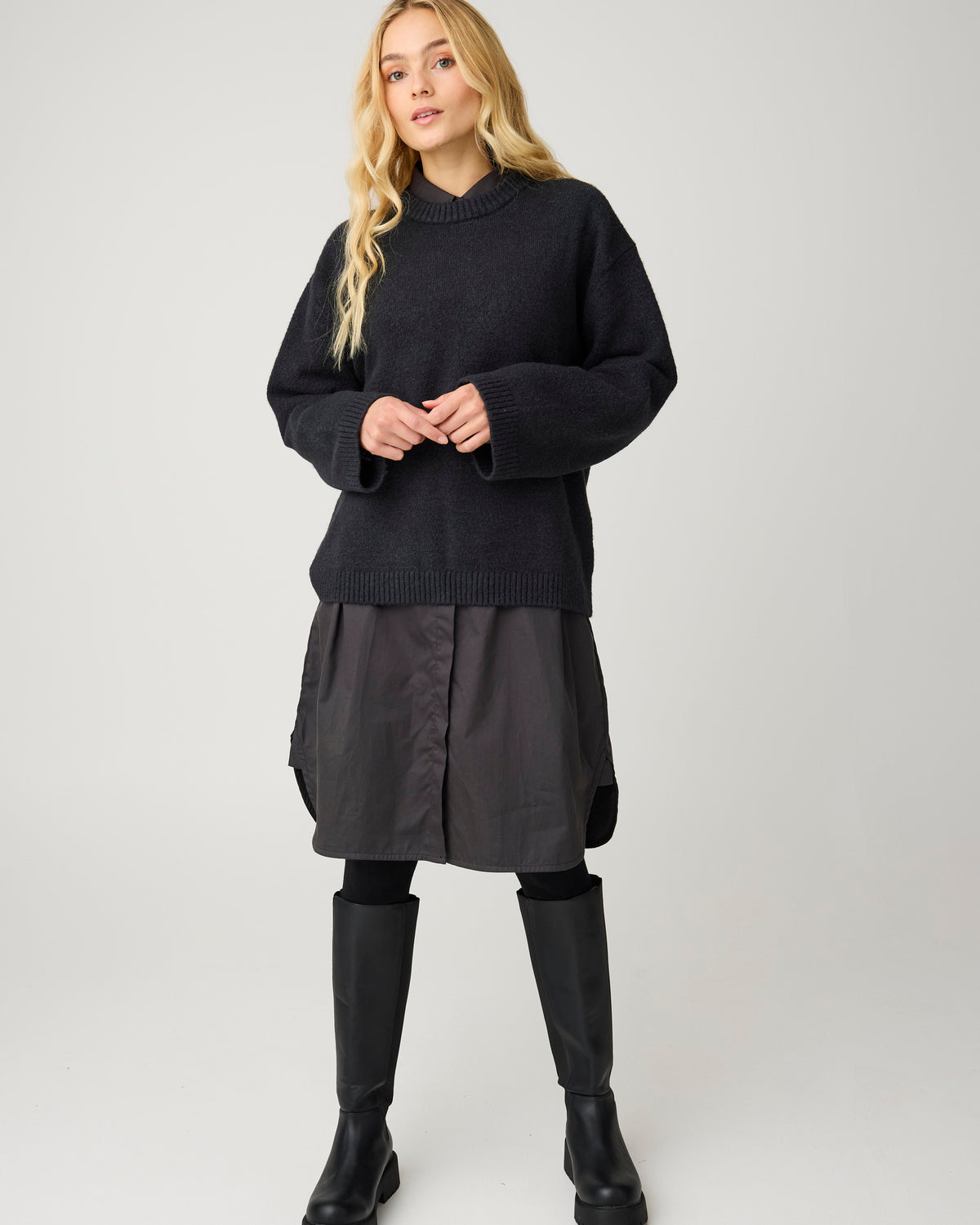 Soufflé yarn sweater - Black Jet