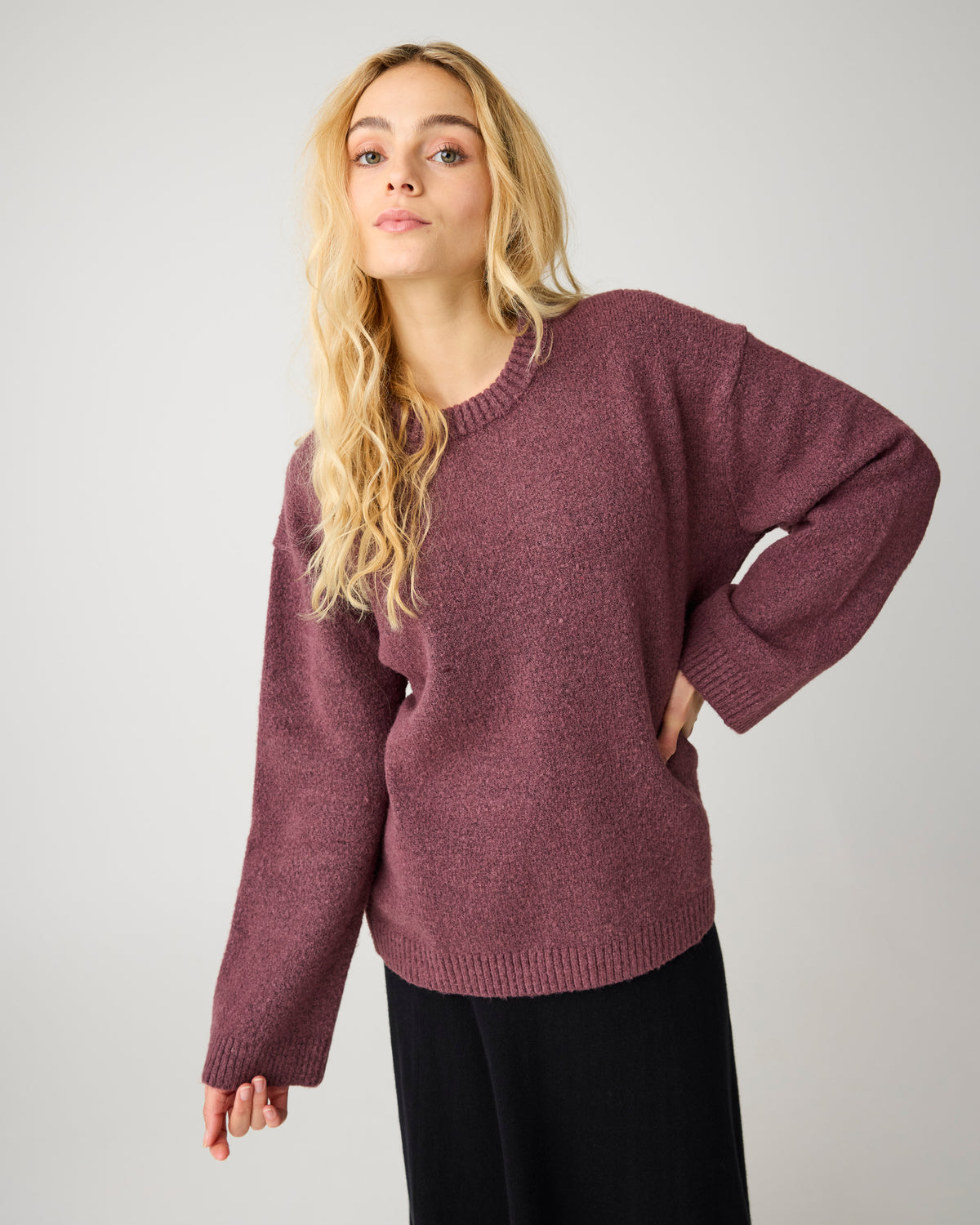 Soufflé yarn sweater - Burgundy