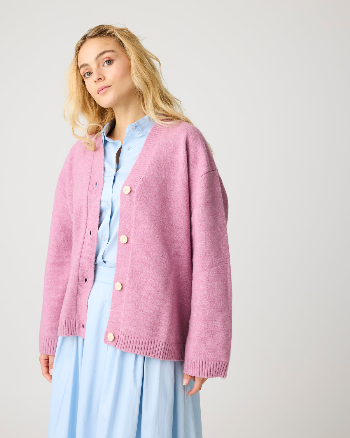 Soufflé yarn cardigan - Orchid Haze