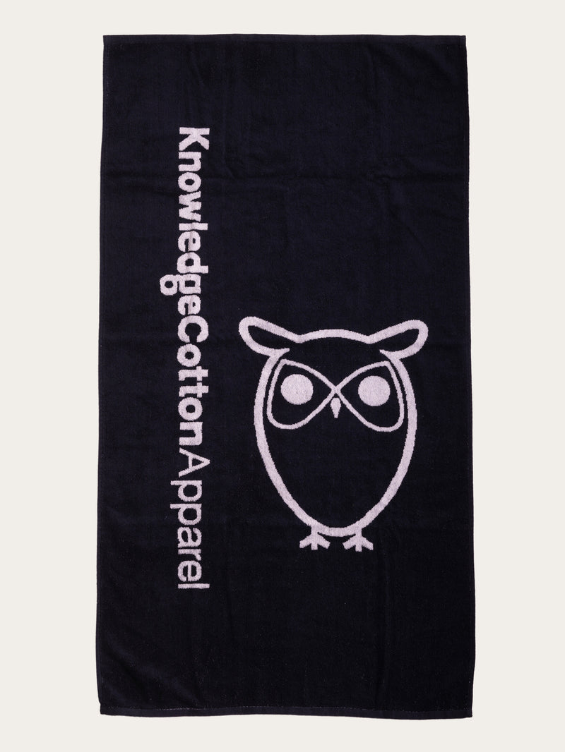 KnowledgeCotton Apparel - UNI 2 x face towel, 1 x bath towel - GOTS/Vegan Homewear 1001 Total Eclipse