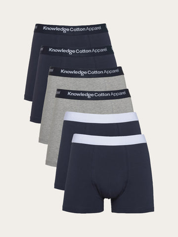 KnowledgeCotton Apparel - MEN 6 pack underwear Underwears 1001 Total Eclipse