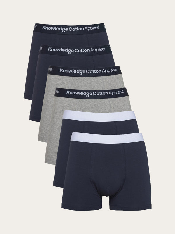 KnowledgeCotton Apparel - MEN 6 pack underwear Underwears 1001 Total Eclipse