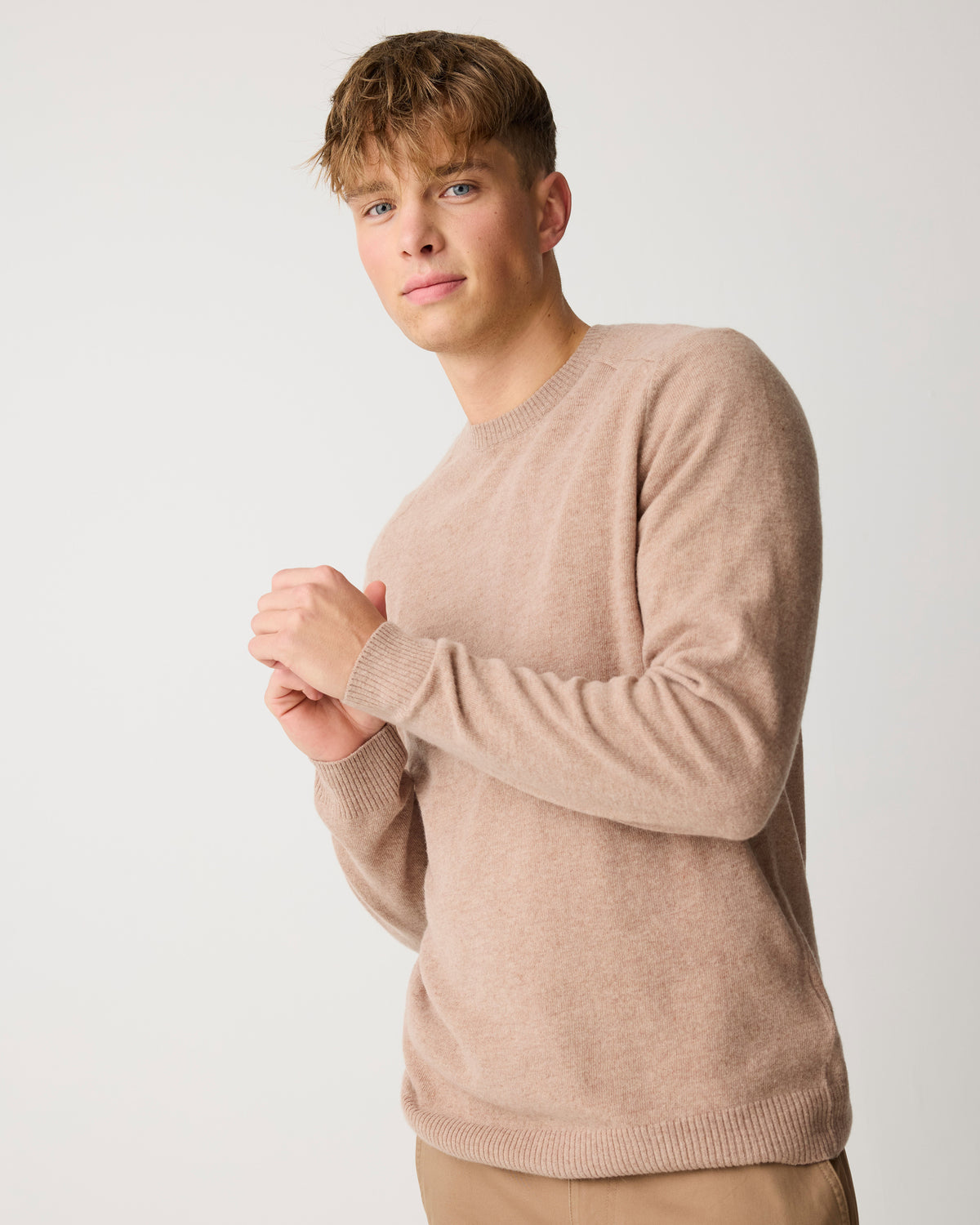 Basic o-neck knit - Kelp melange