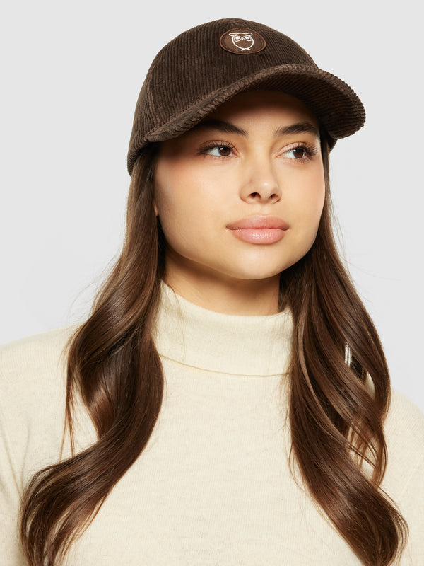 KnowledgeCotton Apparel - UNI 8 Wales corduroy cap Caps 1243 Demitasse (brown)