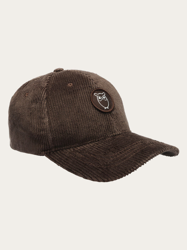 KnowledgeCotton Apparel - UNI 8 Wales corduroy cap Caps 1243 Demitasse (brown)