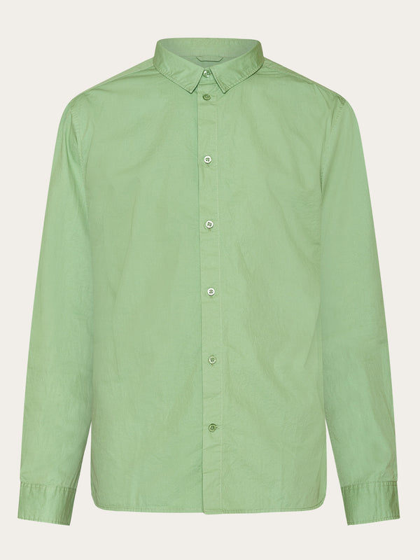 KnowledgeCotton Apparel - MEN ALF regular crispy cotton shirt - GOTS/Vegan Shirts 1454 Shale Green