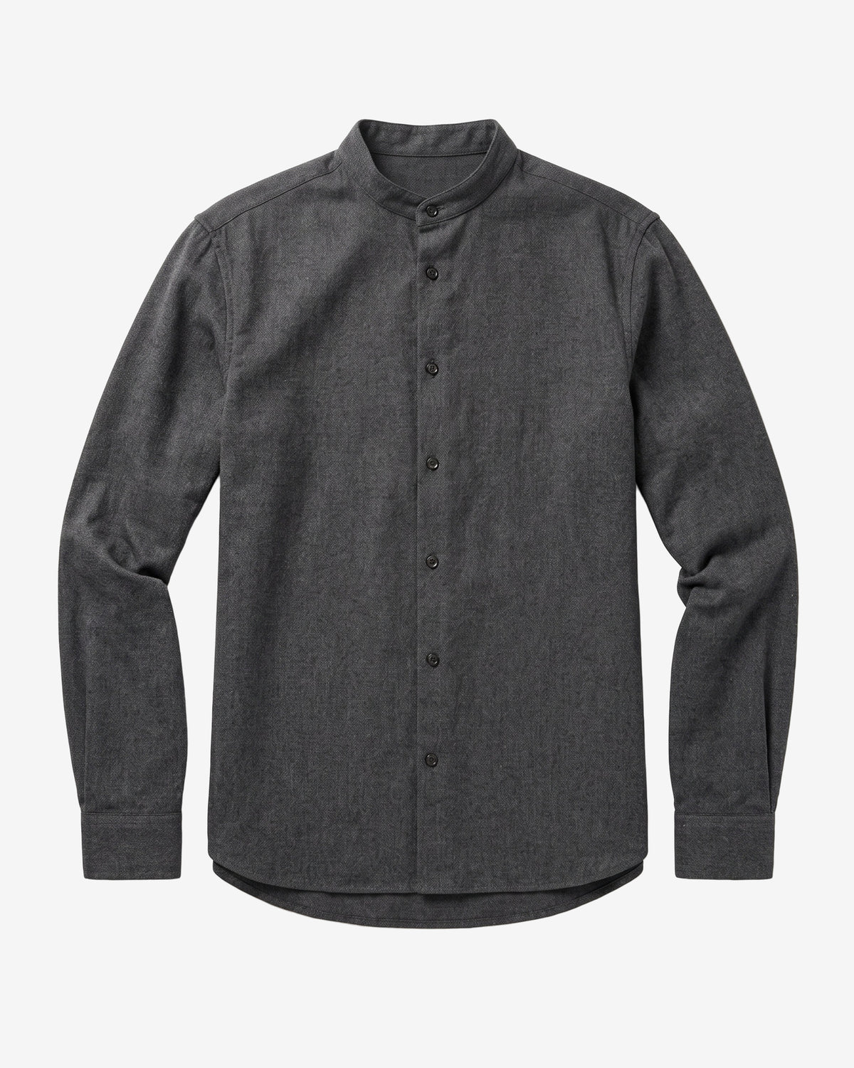 KnowledgeCotton Apparel - MEN Arch regular flannel shirt Shirts 1073 Dark Grey Melange