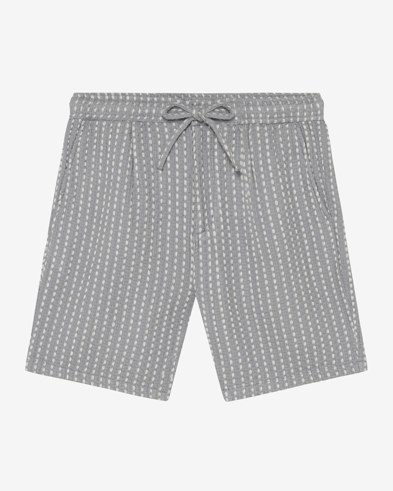 KnowledgeCotton Apparel - MEN Ash comfort structure shorts Shorts 8031 Grey stripe
