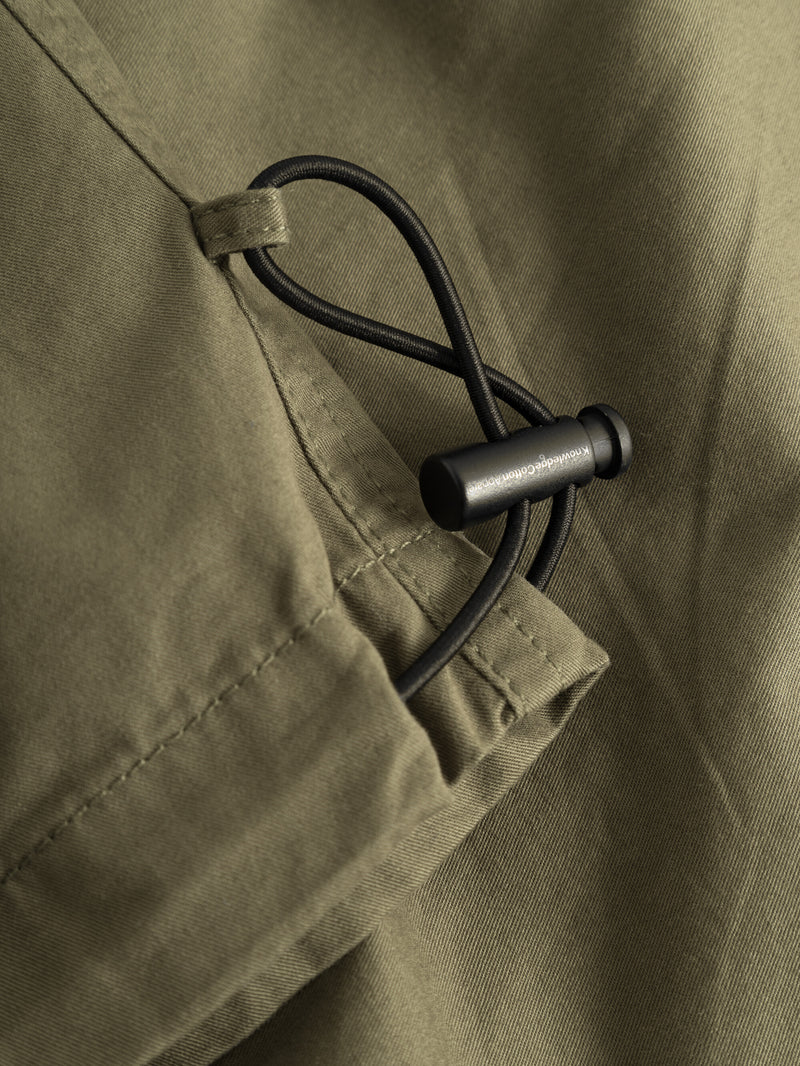 KnowledgeCotton Apparel - MEN BIRCH hybrid twill belt cargo pants Pants 1100 Dark Olive