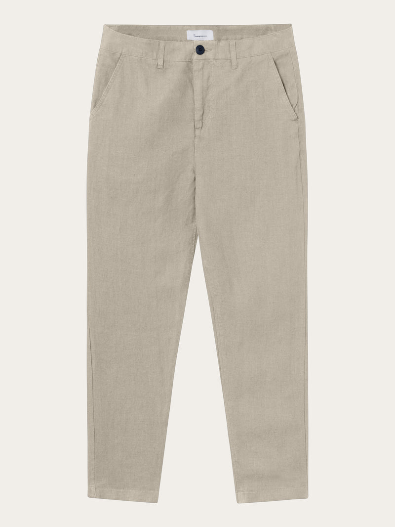 KnowledgeCotton Apparel - MEN BOB loose linen pant Pants 1228 Light feather gray
