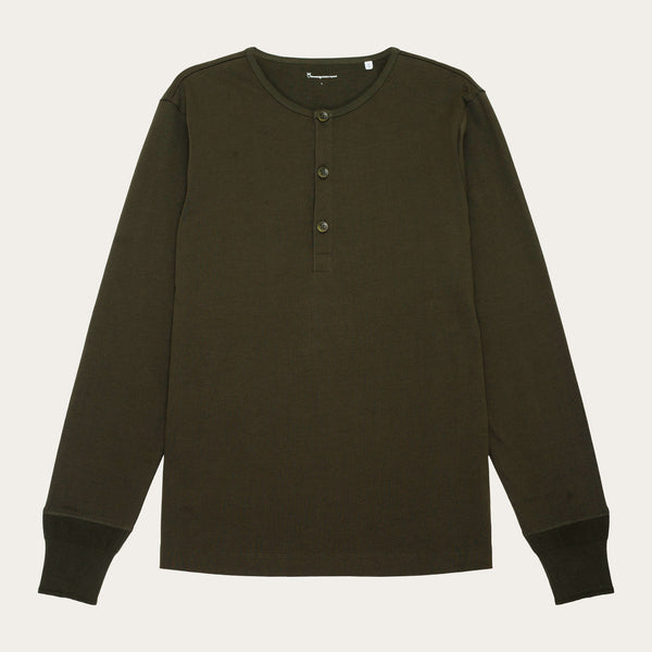 【HI FI FNK】Softy Henley Washed Top LTS Tall Women's Charcoal Grey Cotton Henley Top | Long Tall