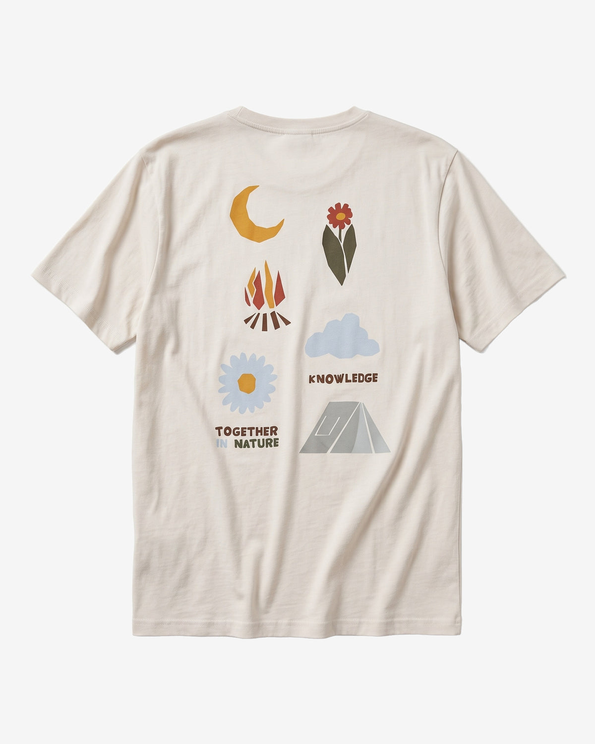 KnowledgeCotton Apparel - MEN Back print t-shirt T-shirts 1387 Egret