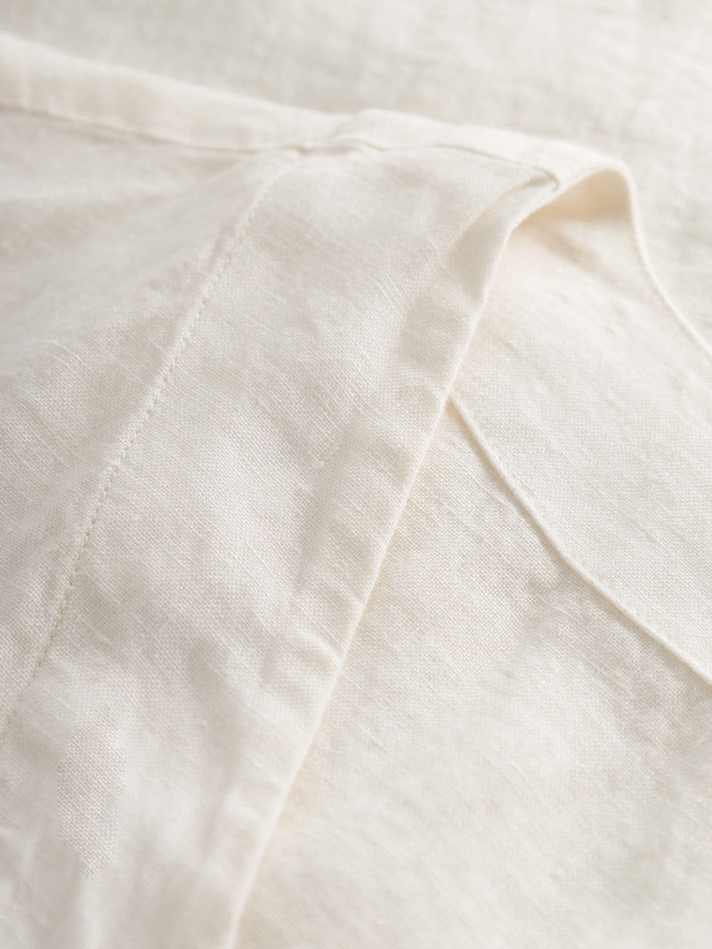 KnowledgeCotton Apparel - WMN Baseball linen short sleeved shirt Shirts 1387 Egret