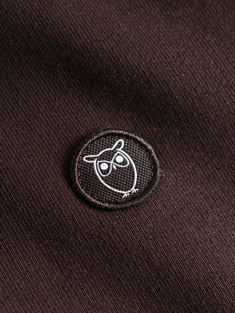 KnowledgeCotton Apparel - WMN Basic badge zip hoodie Sweats 1394 Chocolate Plum