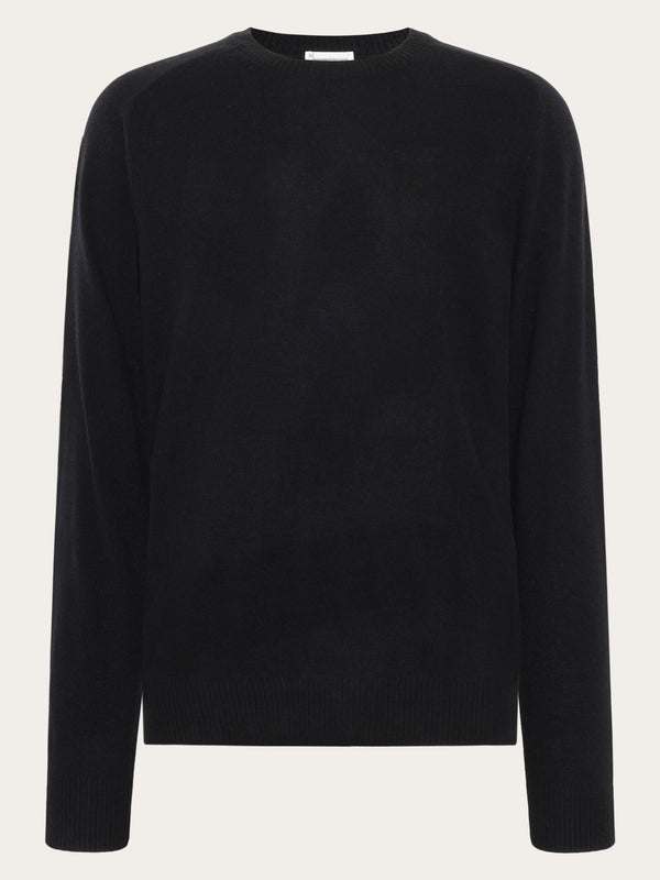 KnowledgeCotton Apparel - MEN Basic o-neck knit Knits 1300 Black Jet