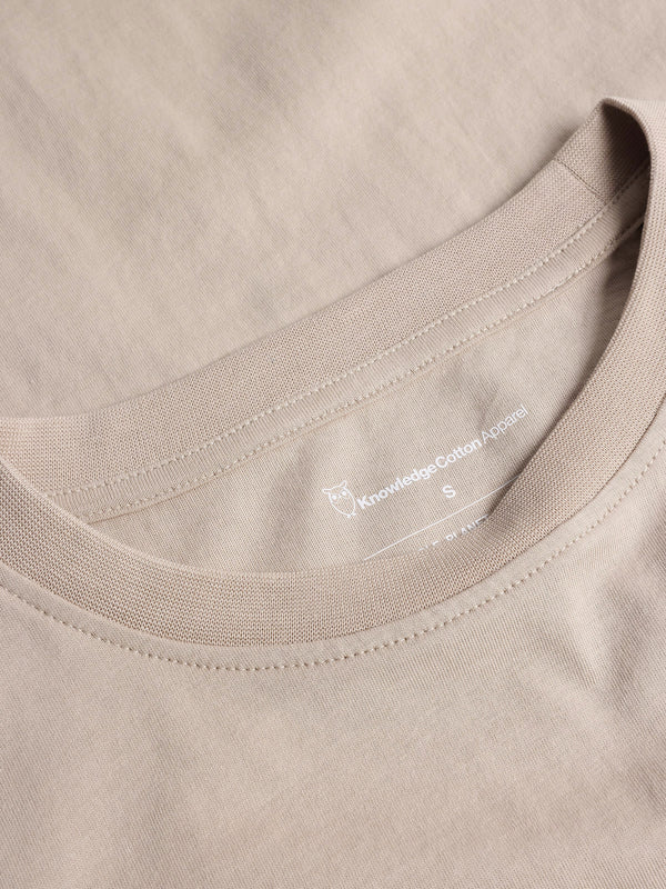 KnowledgeCotton Apparel - WMN Basic pima cotton long sleeve t-shirt - GOTS/Vegan Long Sleeves 1228 Light feather gray