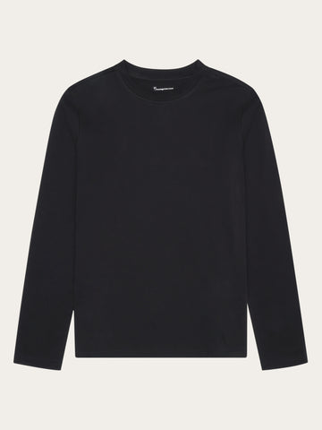 ★COOR★ Compact Cotton Long Sleeve T-Shirt Black CXE2TS04V- Black T-Shirt for Women Organic Cotton Long Sleeve Tee