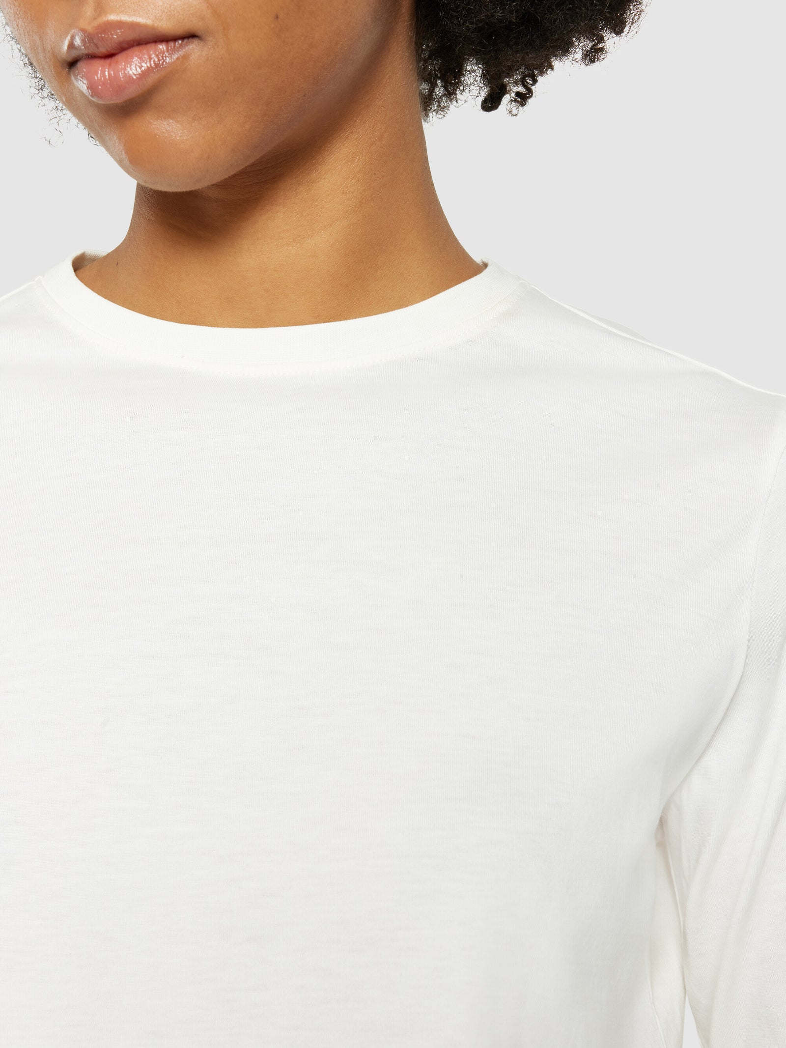 Basic pima cotton long sleeve t-shirt - GOTS/Vegan - Egret