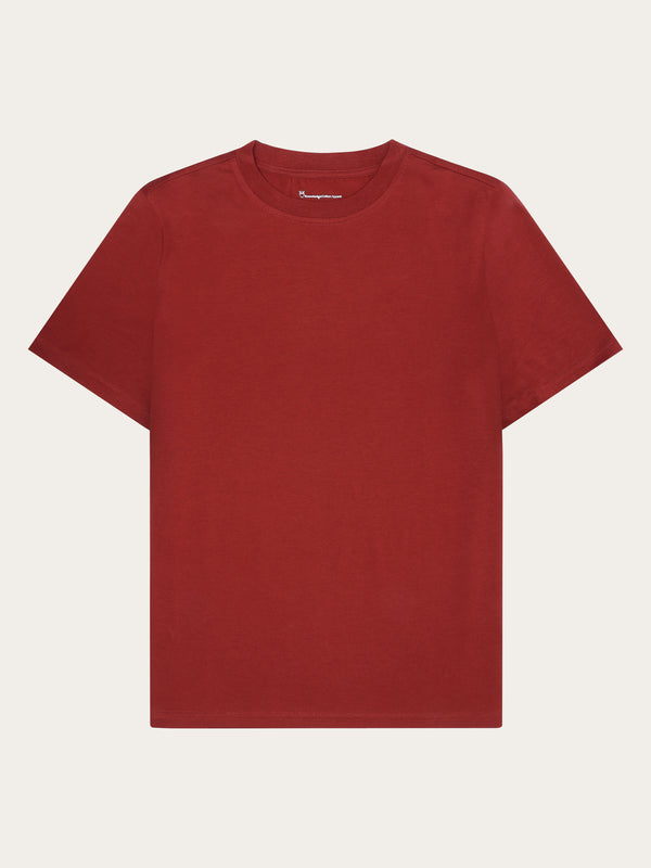 KnowledgeCotton Apparel - WMN Basic pima cotton t-shirt - GOTS/Vegan T-shirts 1478 Fired Brick