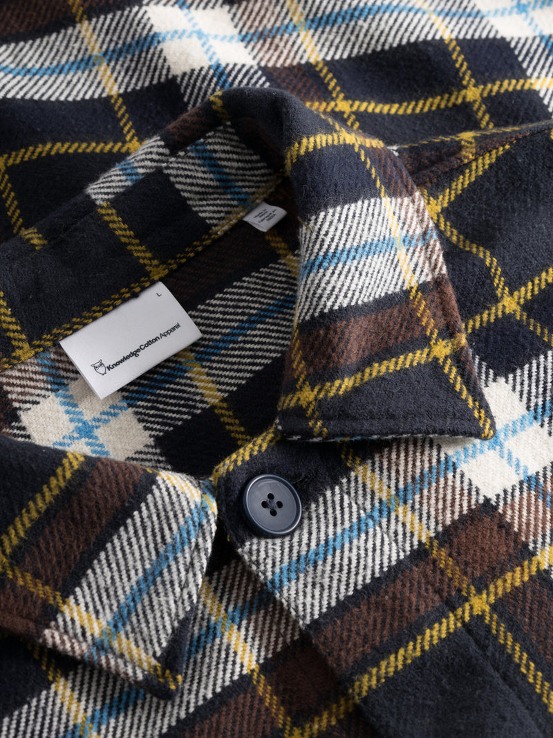 KnowledgeCotton Apparel - MEN Big checked heavy flannel overshirt Overshirts 9999 Item Colour