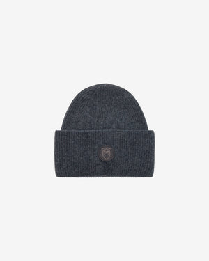 KnowledgeCotton Apparel - UNI Big rib beanie Hats 1073 Dark Grey Melange