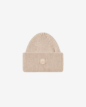 KnowledgeCotton Apparel - UNI Big rib beanie Hats 1074 Nature Melange